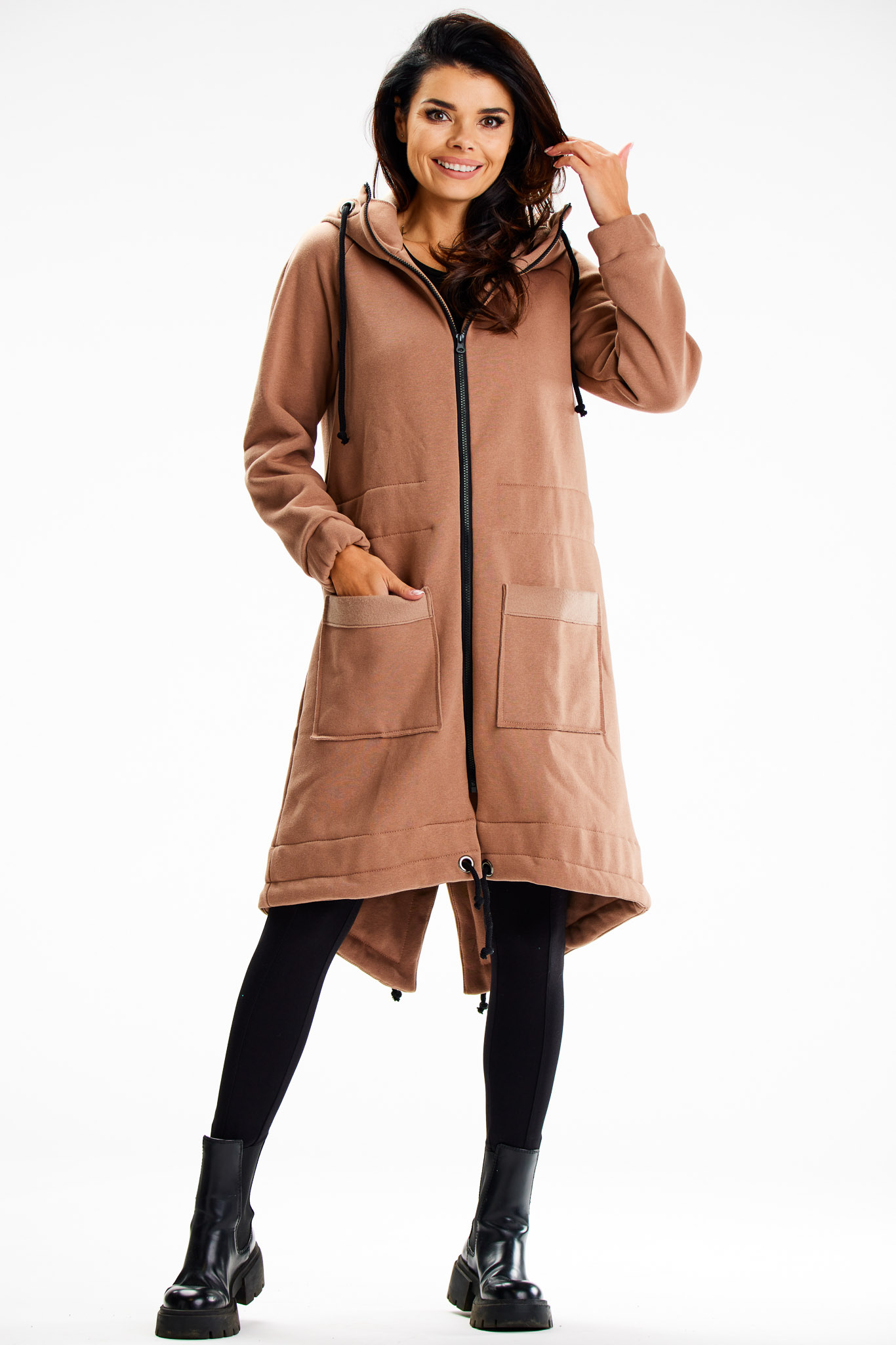 Infinite You Woman's Zip-up hoodie M333 Beige