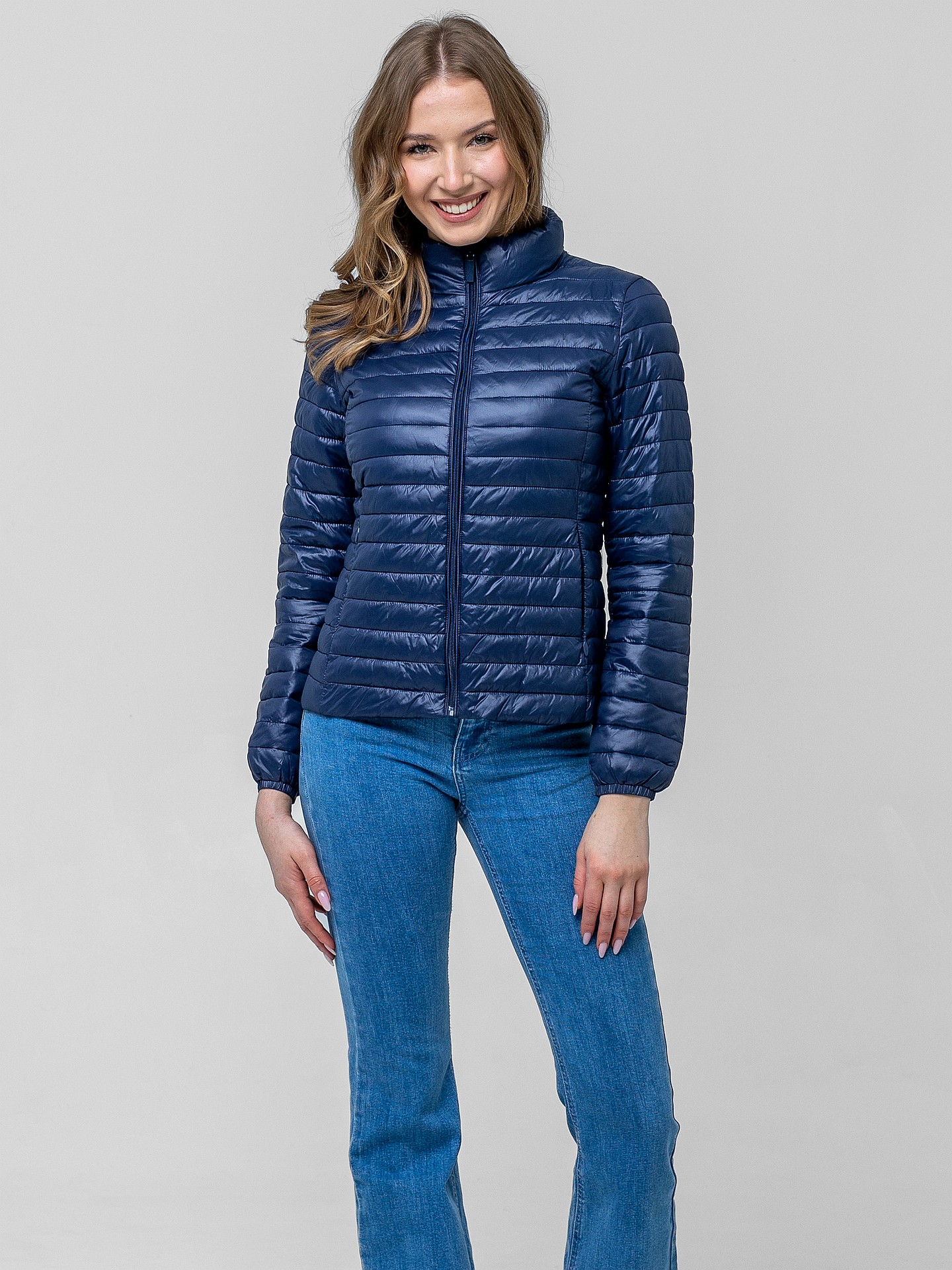 PERSO Woman's Lightweight quilted transitional women's jacket with a stand-up collar