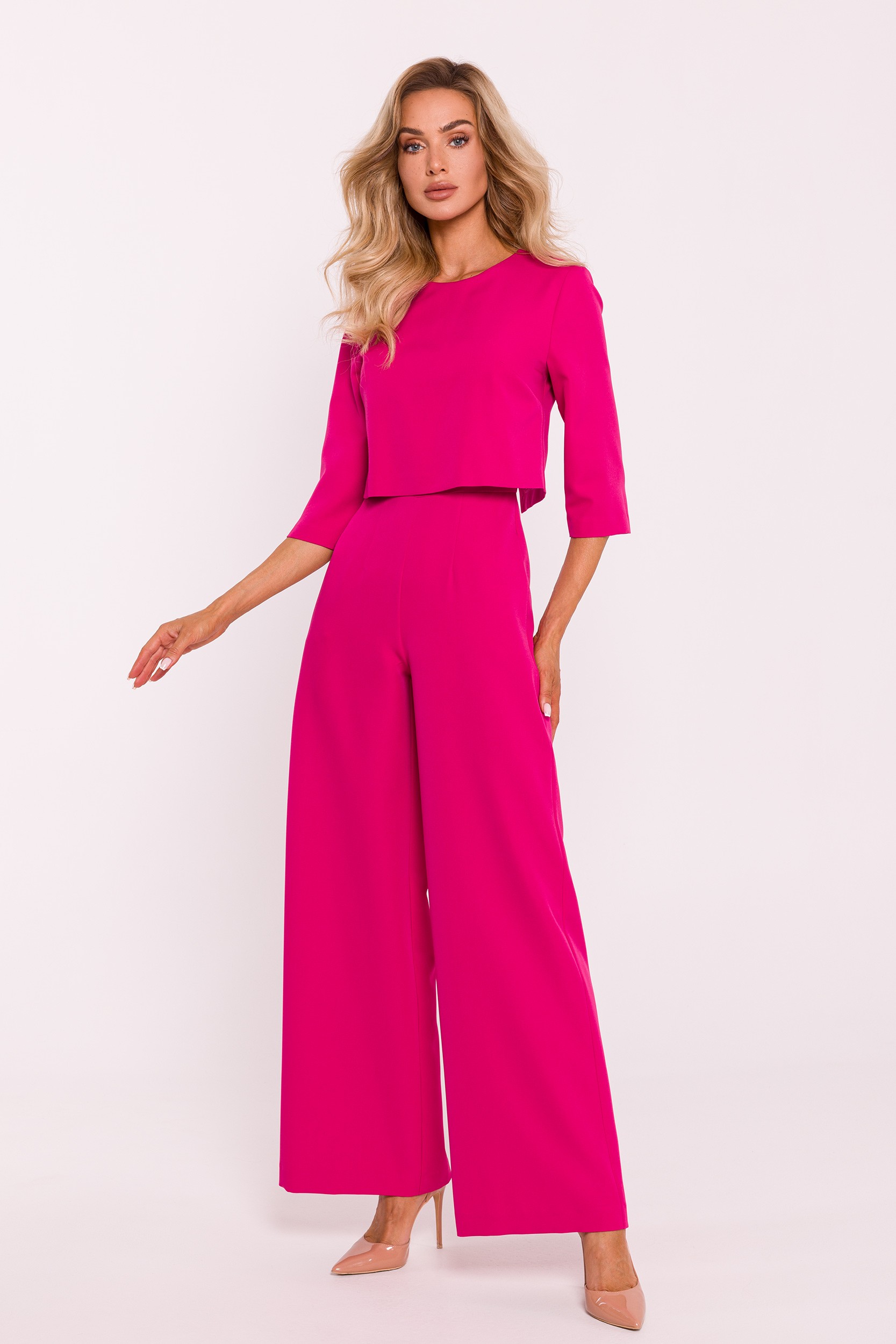 Made Of Emotion Woman's Double layer top jumpsuit - fuchsia