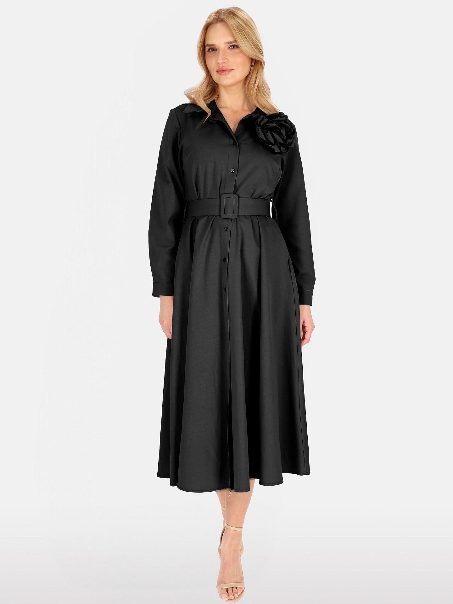 Елегантна рокля с брошка PERSO