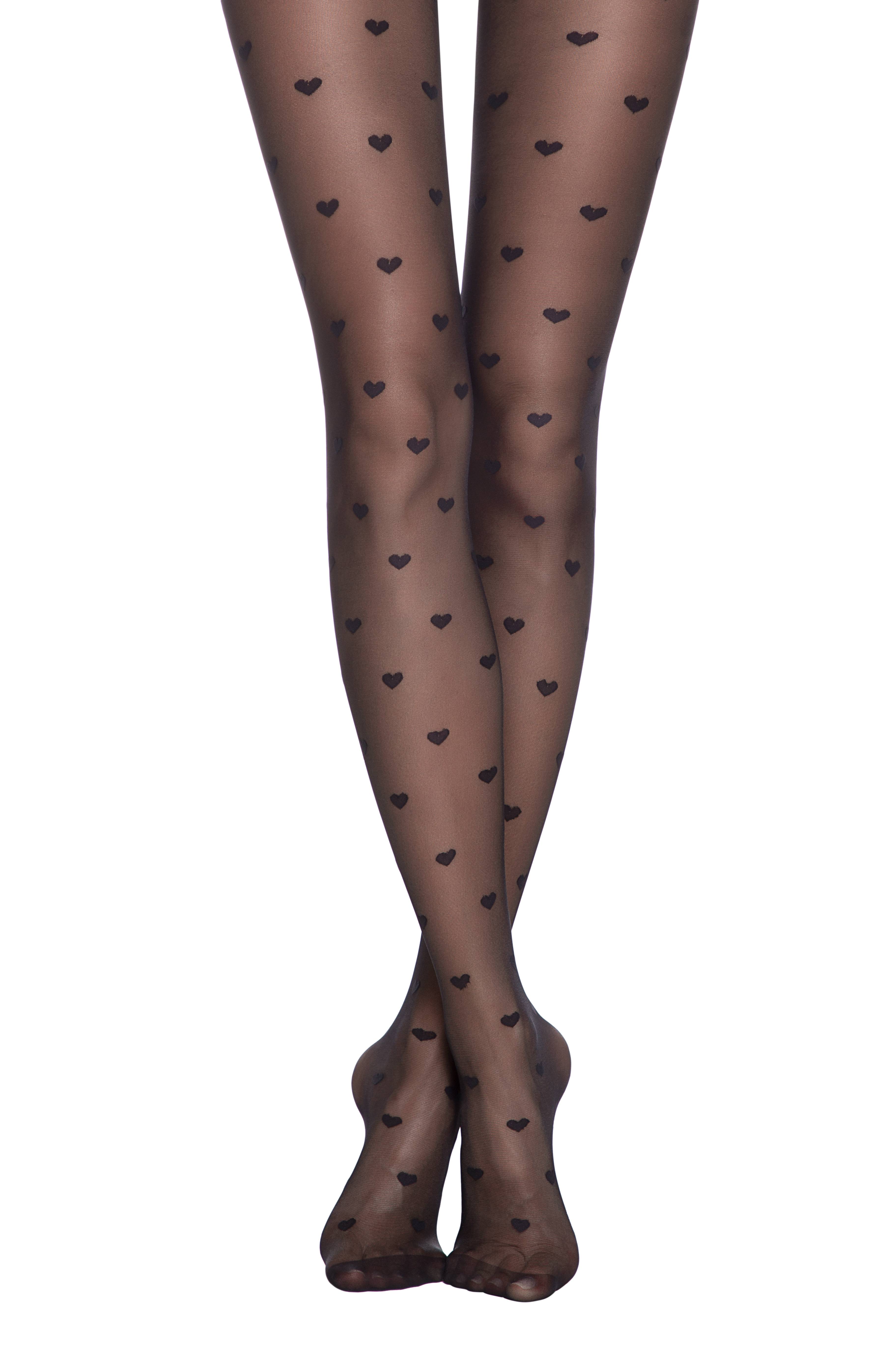 Dámské Punčochy Conte CONTE_BONHEUR_Women_s_tights_with_heart_pattern_euro_package_818