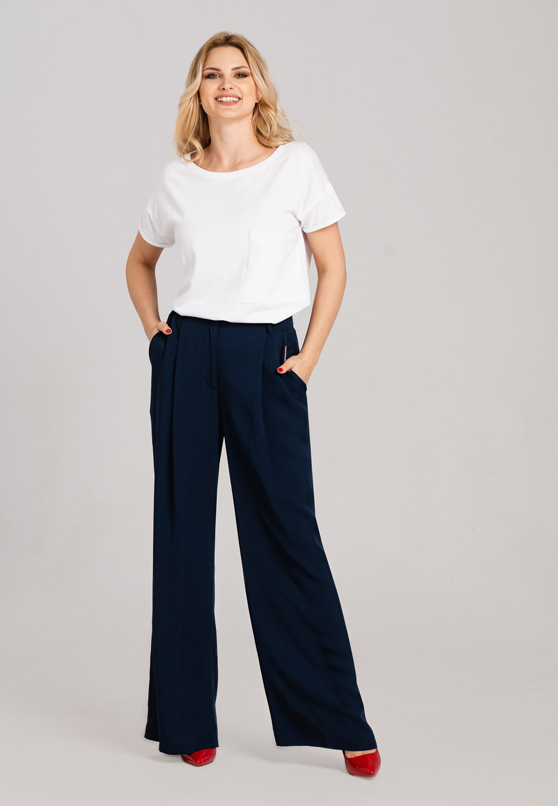 Levně Look Made With Love Woman's Trousers 249 Odyseusz Navy Blue