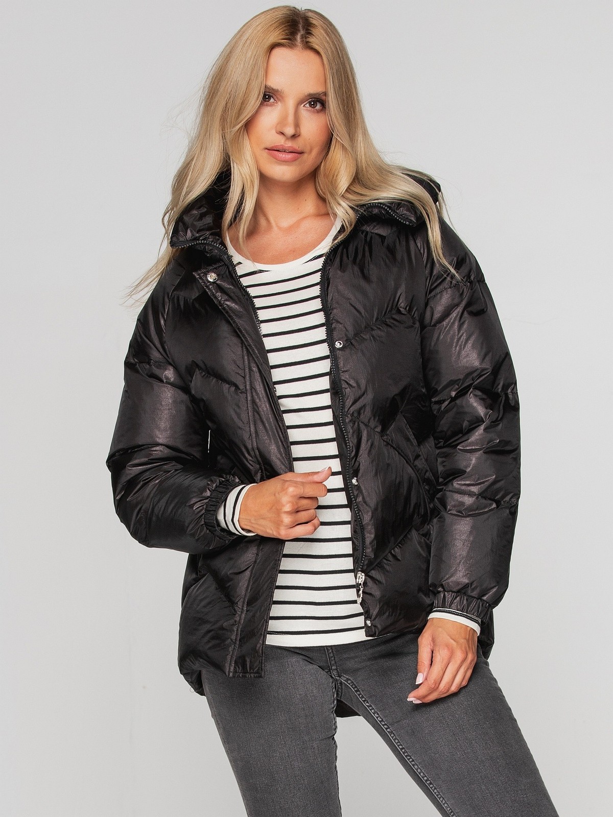 PERSO Woman's Short women's quilted jacket with heart