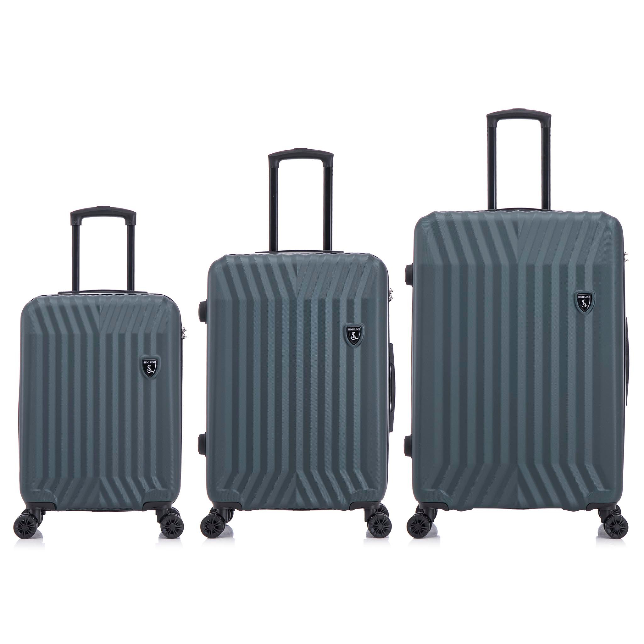 Semiline Unisex's 3-in-1 ABS Suitcases Set T5859-0