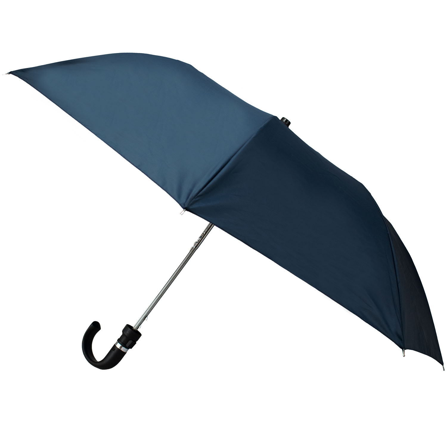 Semiline Unisex's Short Semi-Automatic Umbrella With A Wrap-Around Handle L2038-1 Navy Blue