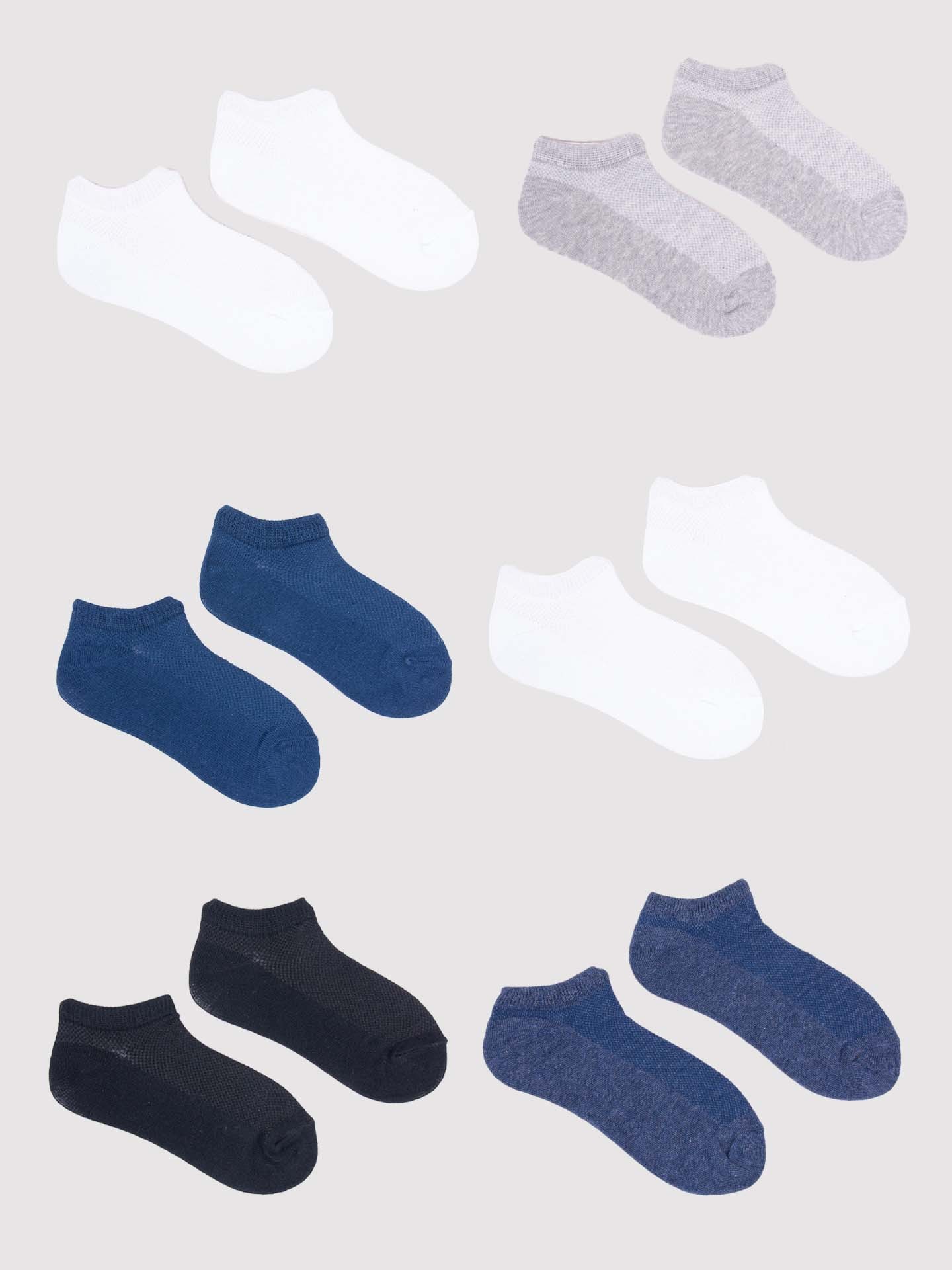 Levně Yoclub Man's Boys' Ankle Thin Cotton Socks Basic Plain Colours 6-pack SKS-0027C-0000-002