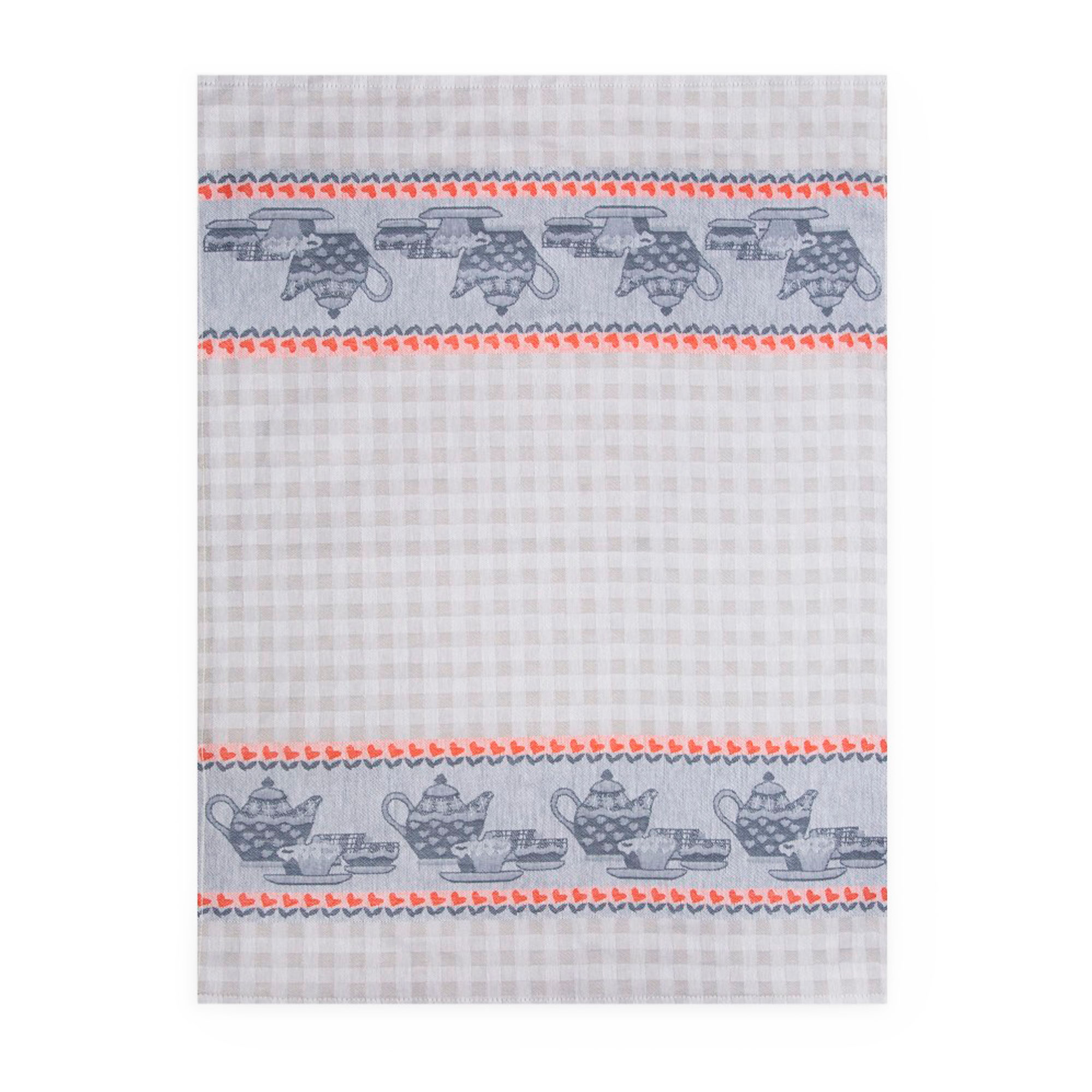 Zwoltex Unisex's Dish Towel Podwieczorek Grey/Checkered