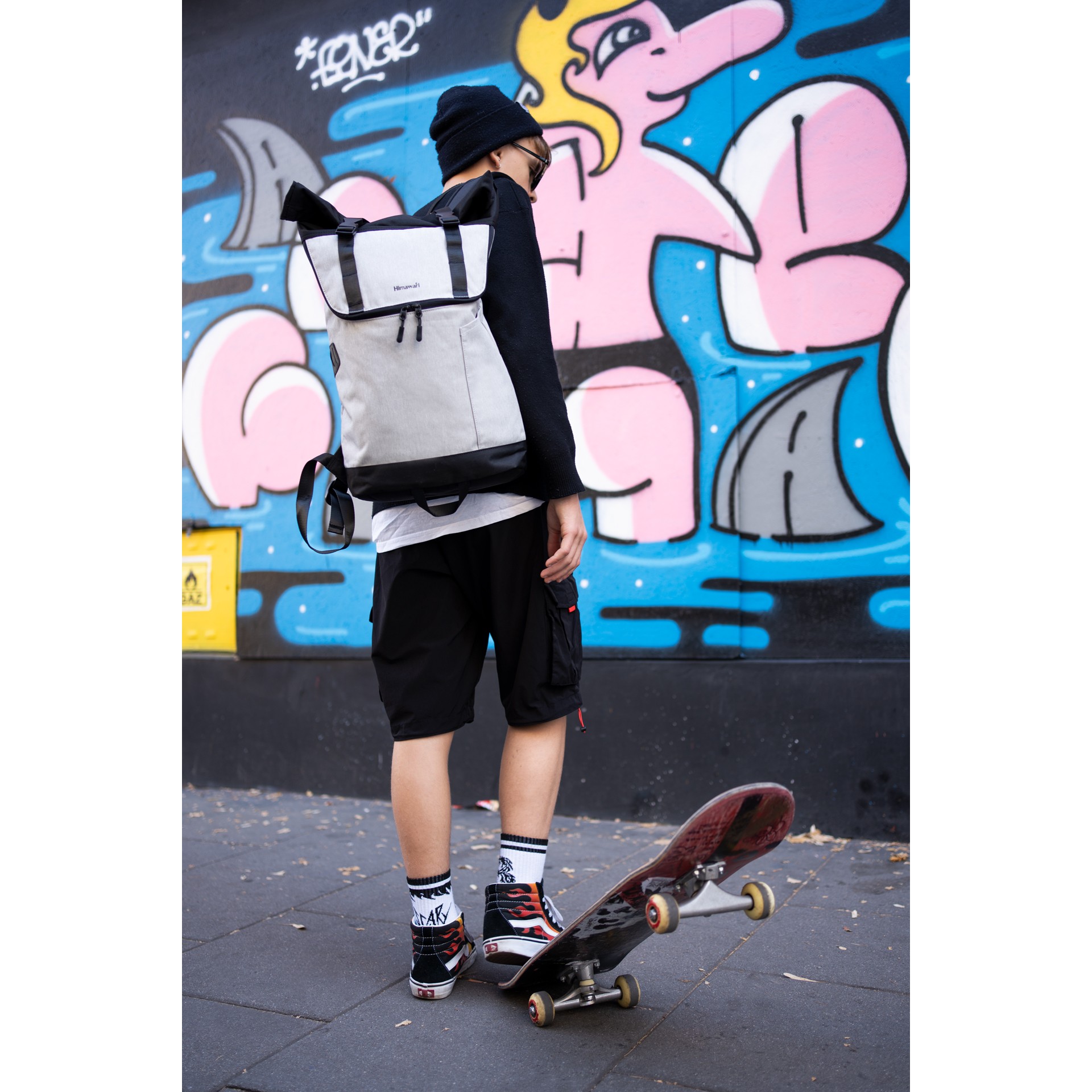 Himawari Unisex&#039;s Backpack Tr23093-1 Black/Light Grey