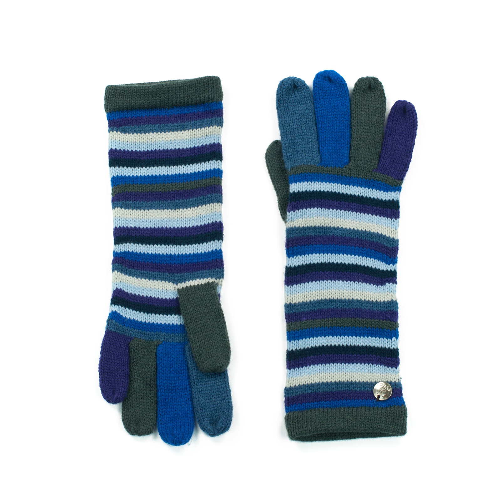 Art Of Polo Woman's Gloves Rk13435-3 Blue/Multicolor