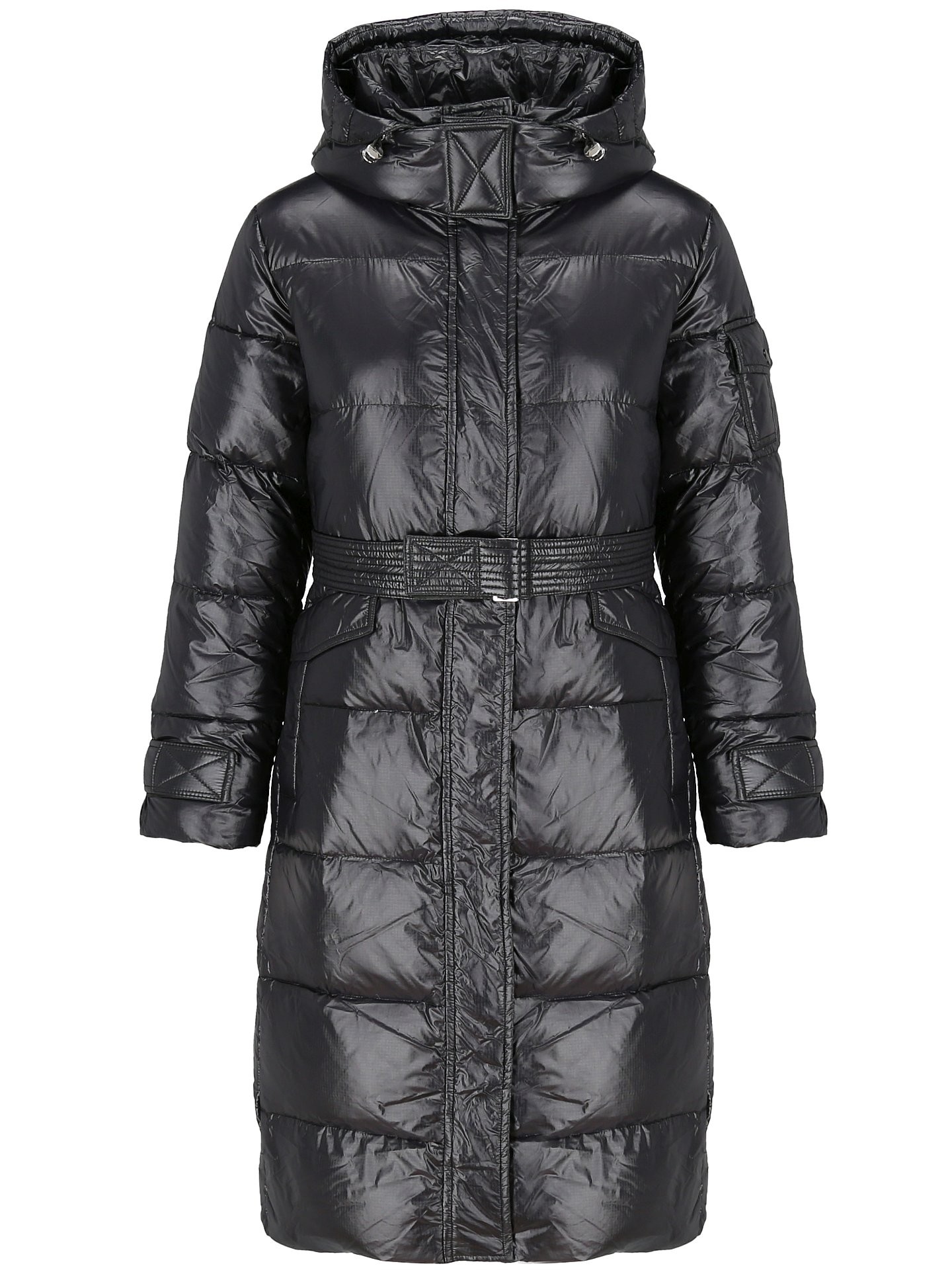 PERSO Woman's Women's long real down coat with a belt