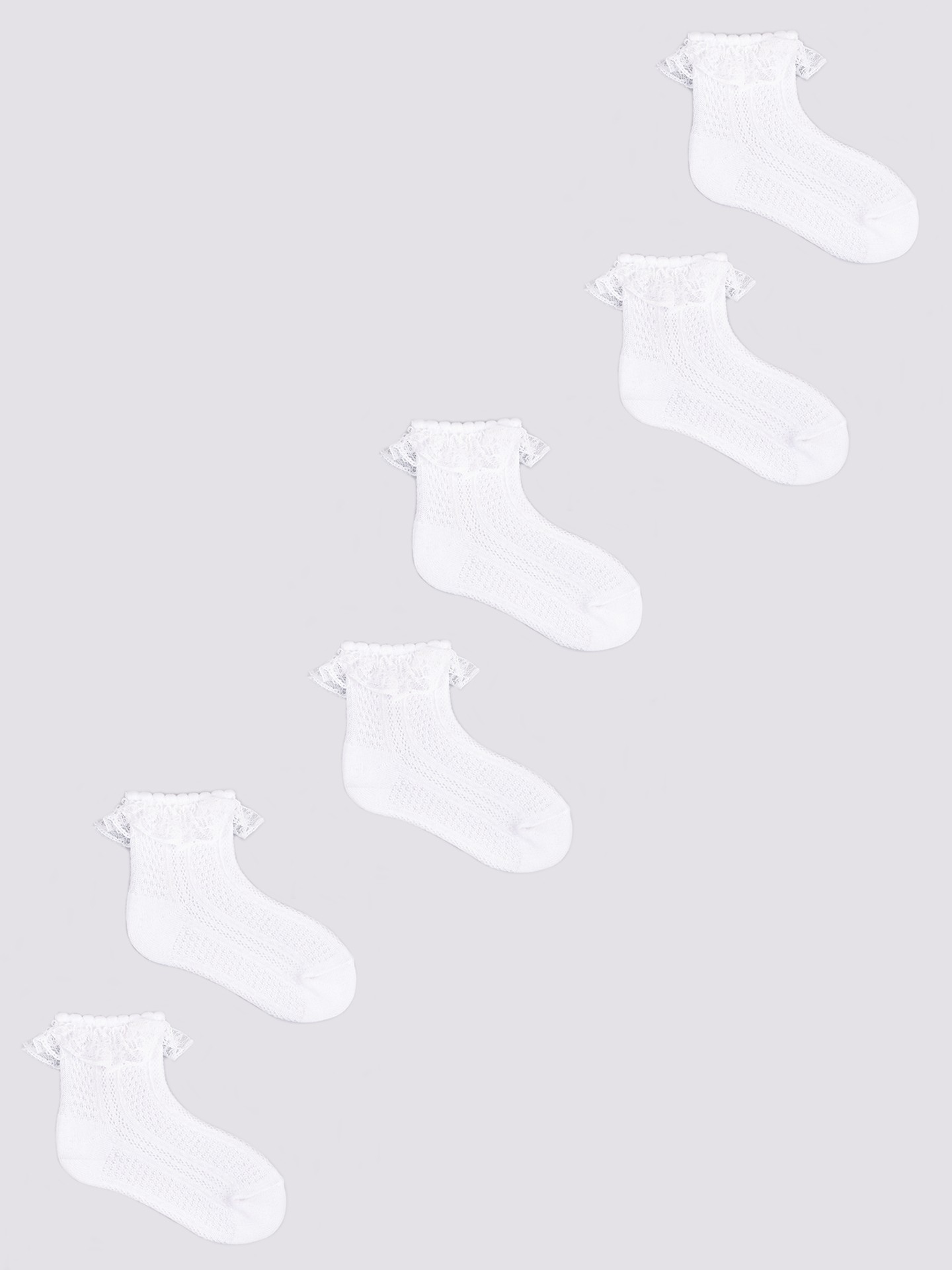 Yoclub Kids's 3Pack Girl's Socks With Frill SKL-0009G-0100