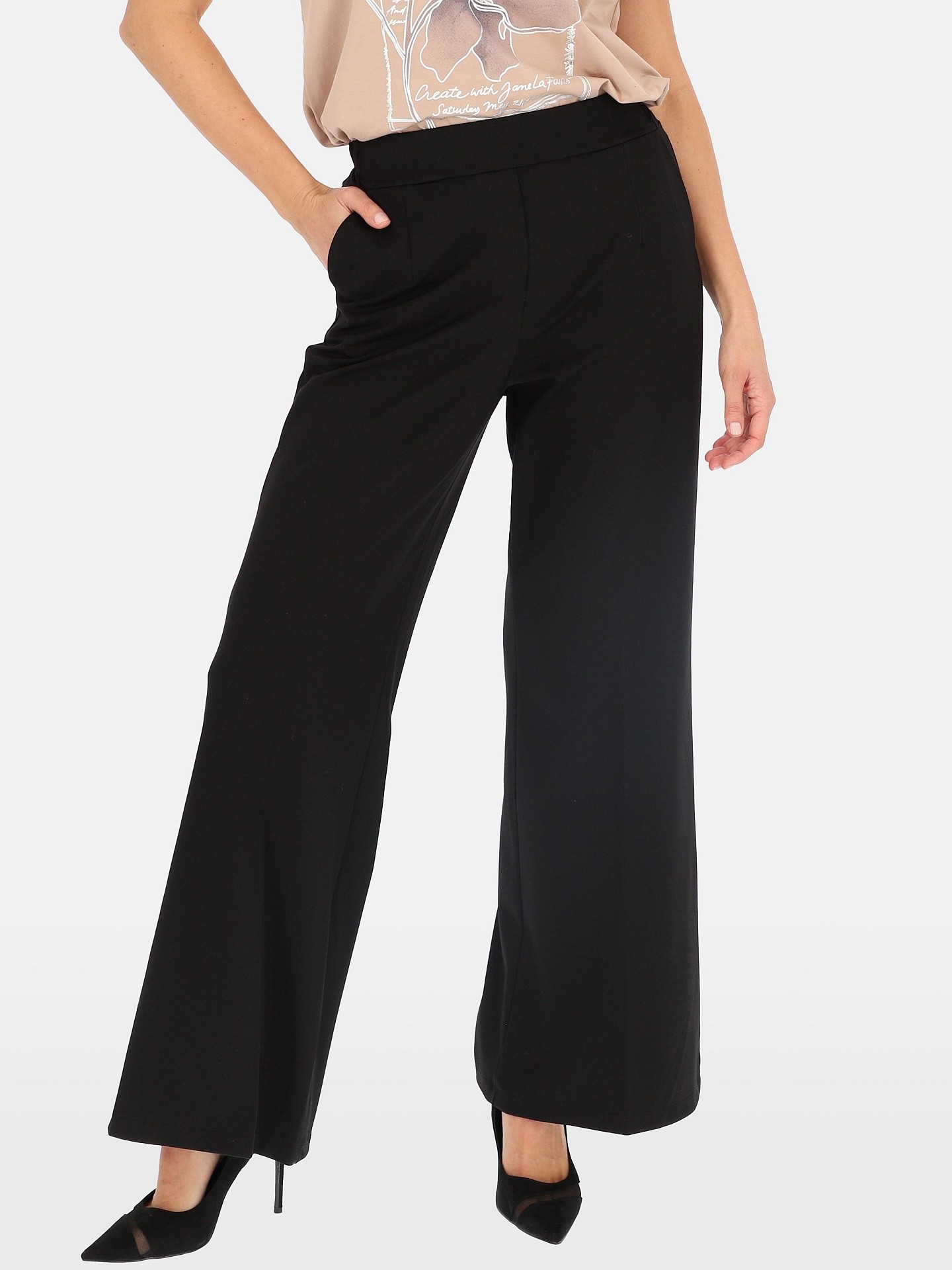 PERSO Woman's Wide women's trousers made of viscose fabric