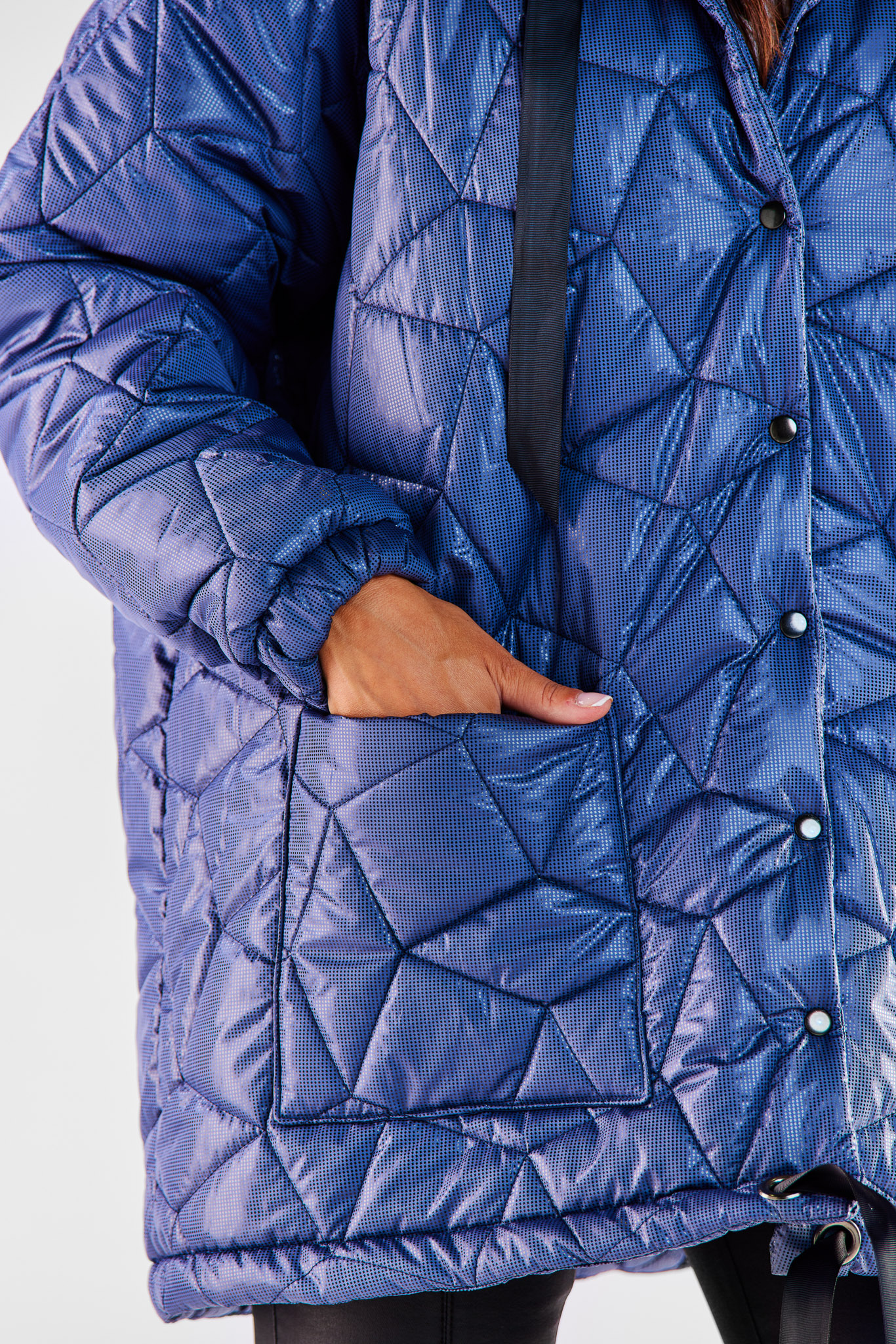 Awama Woman's Coat A536 Navy Blue