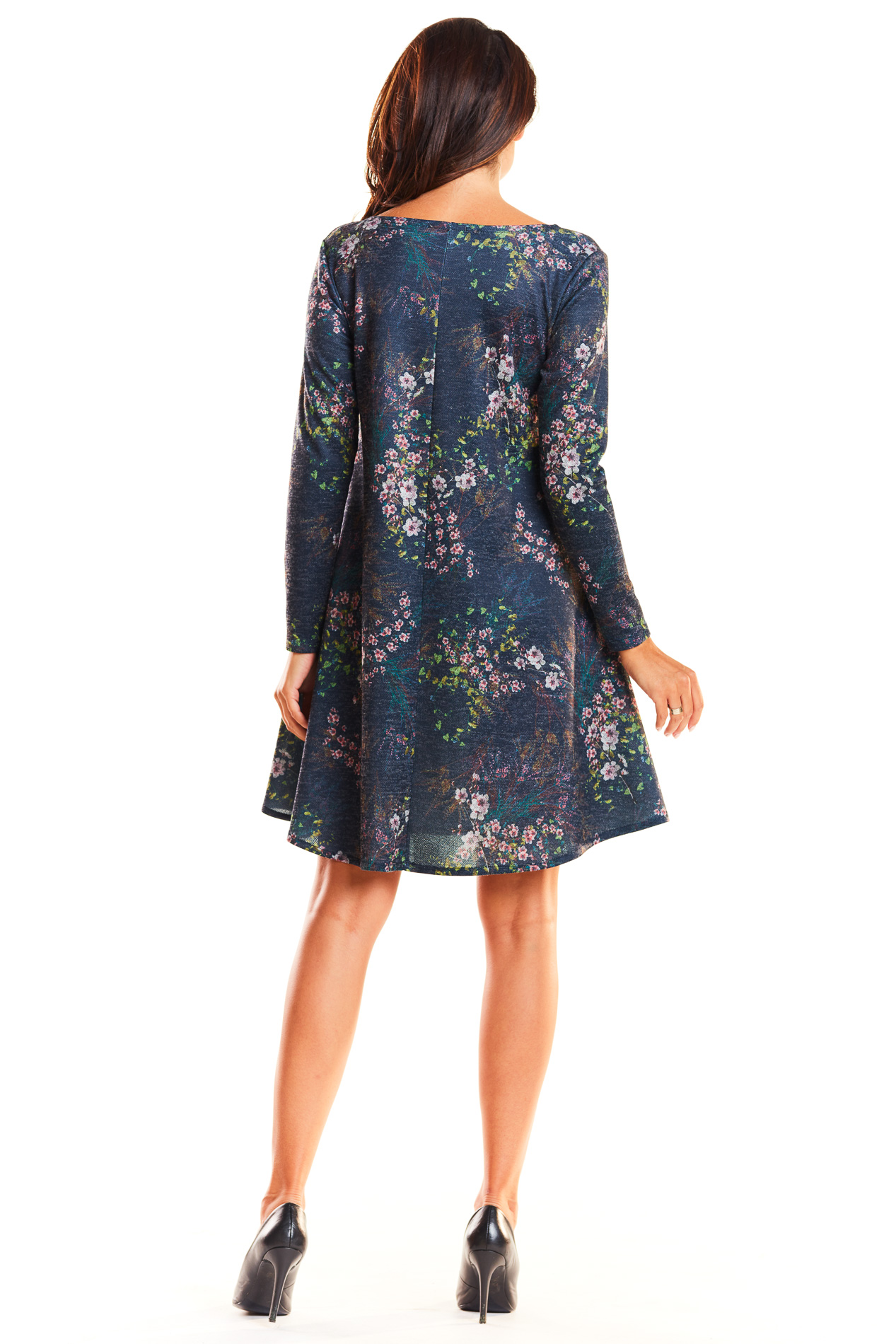 Awama Woman's Dress A246 Navy Blue