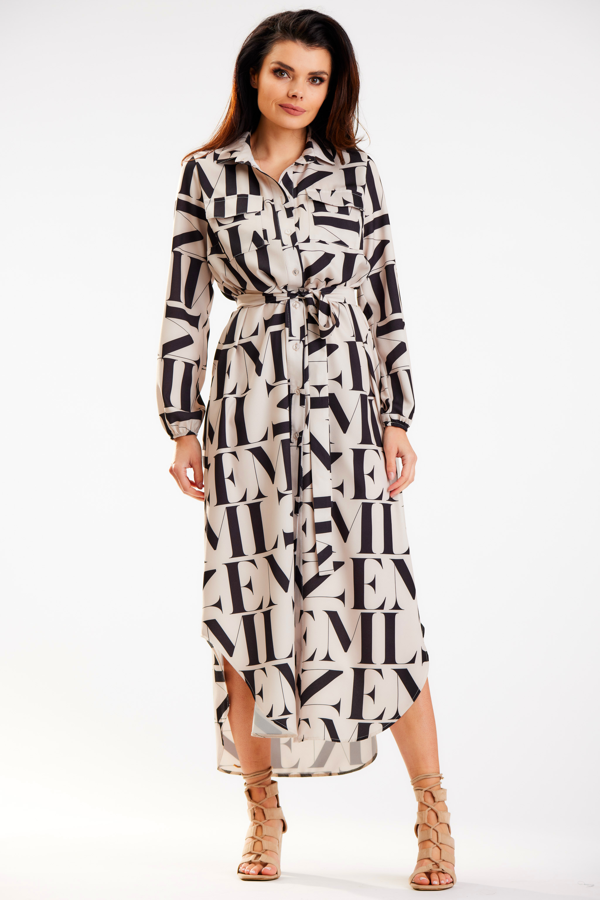 Awama Woman's Dress A586 Pattern Letters