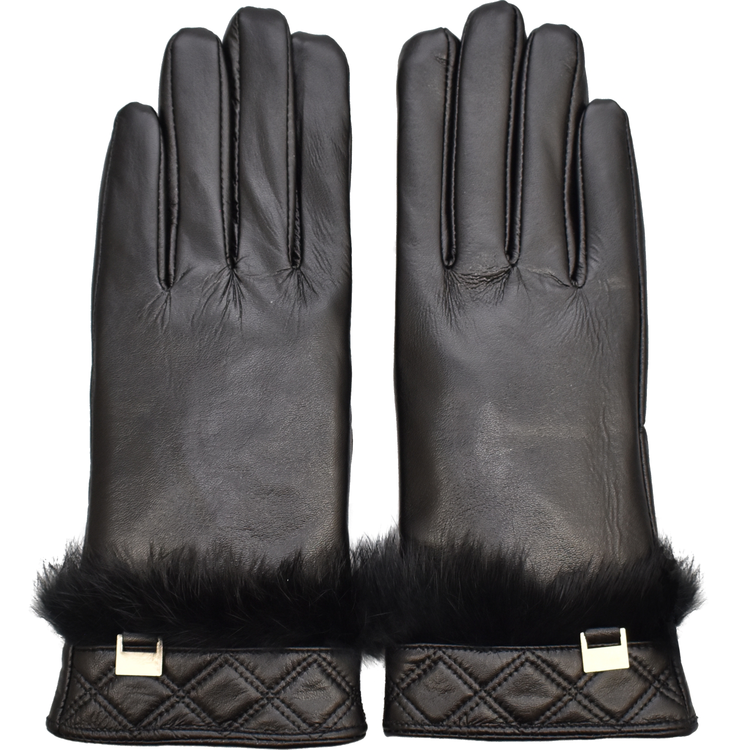 Handschuhe Semiline Semiline_Women_Leather_Antibacterial_Gloves_P8208_Black
