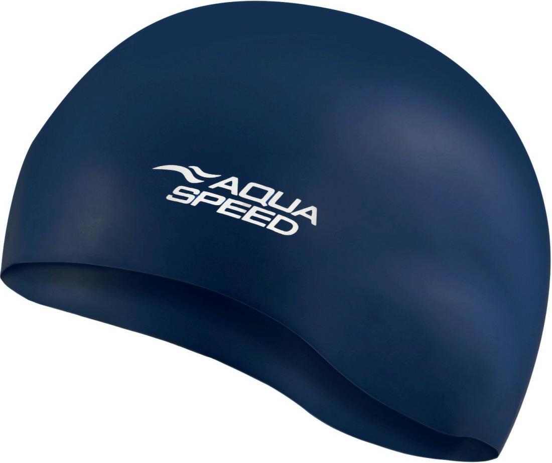 AQUA SPEED Unisex's Swimming Cap Mono Navy Blue