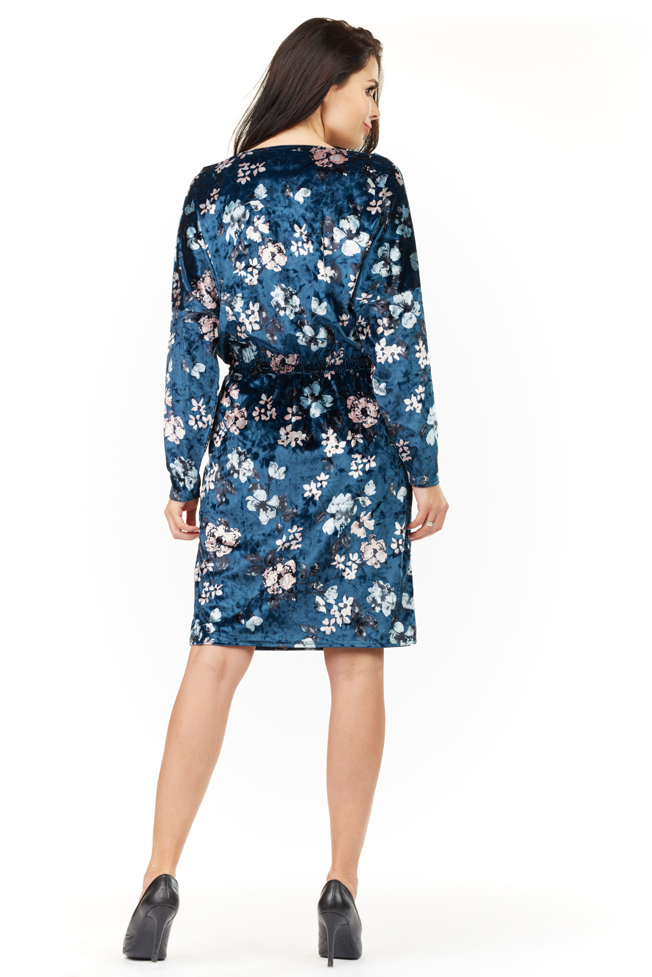 Awama Woman's Dress A201 Navy Blue