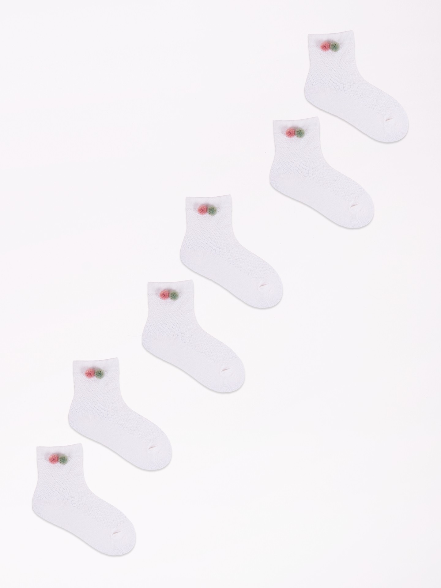 Levně Yoclub Kids's Ankle No Show Boat Socks Patterns 3-Pack SKC/3D-AP/3PAK/GIR/002