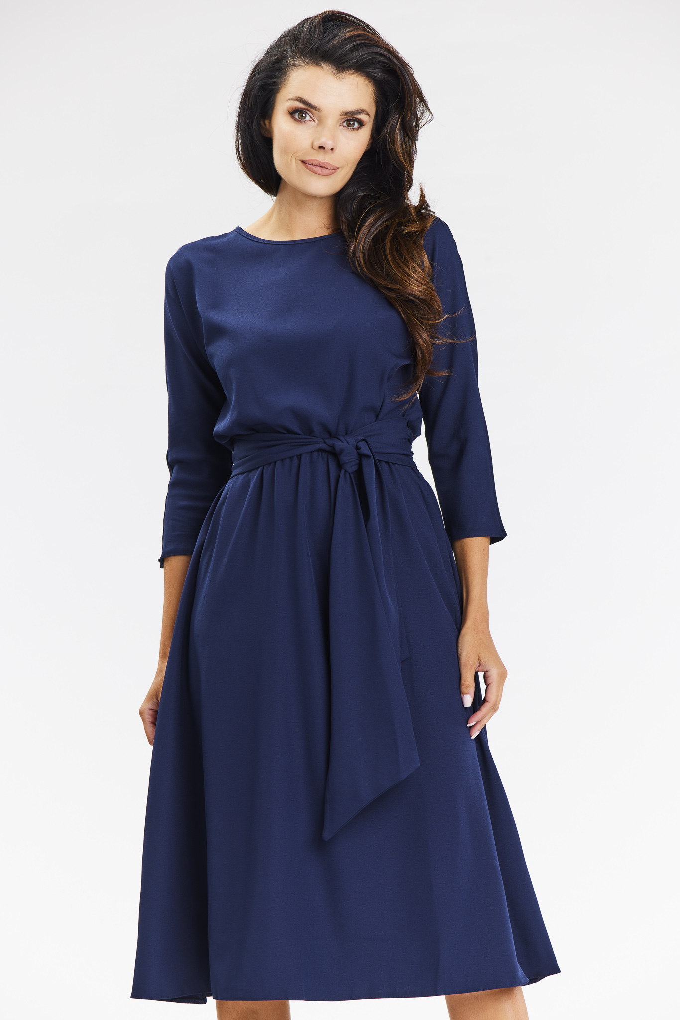 Awama Woman's Dress A662 Navy Blue