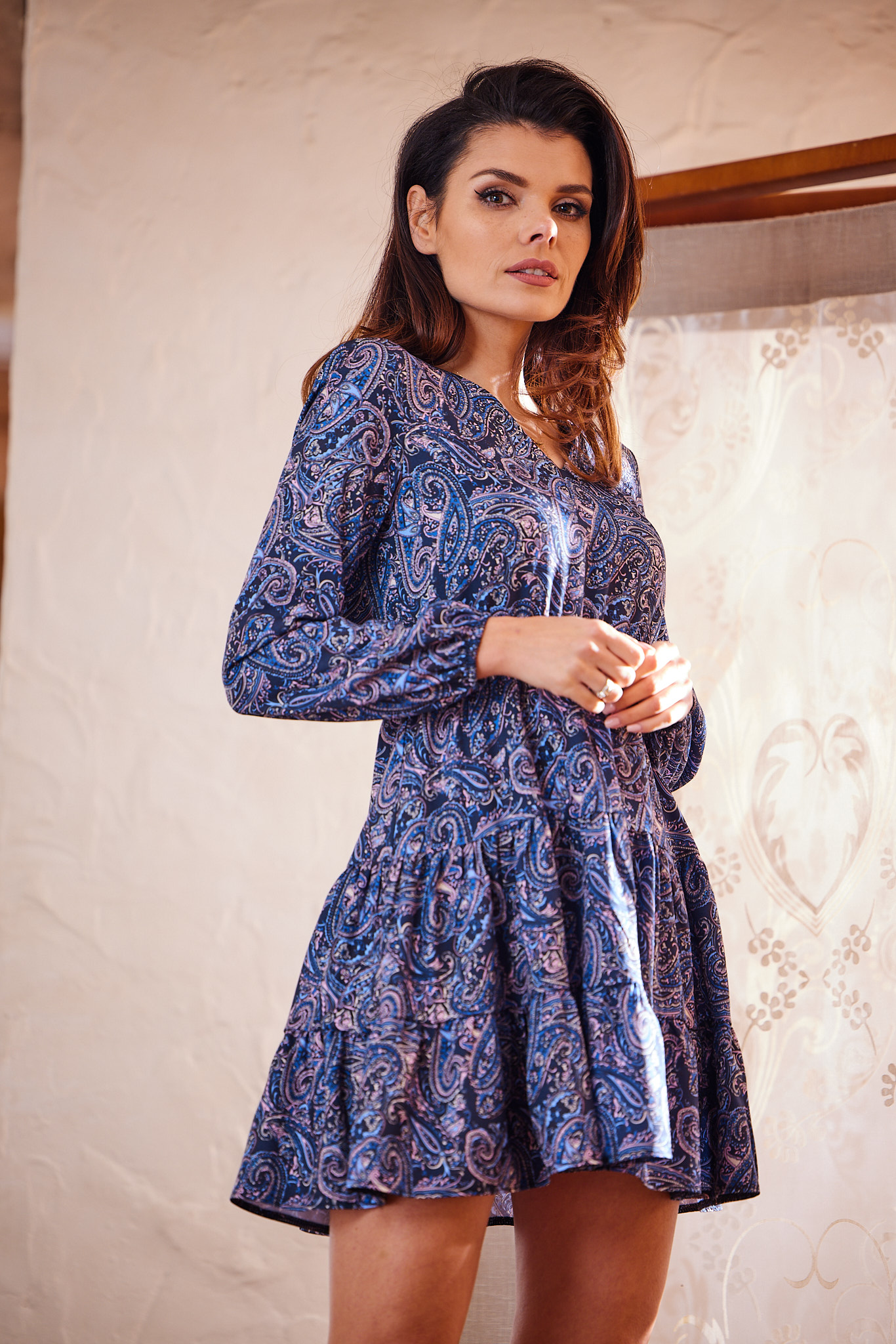 Awama Woman's Dress A470 Navy Blue