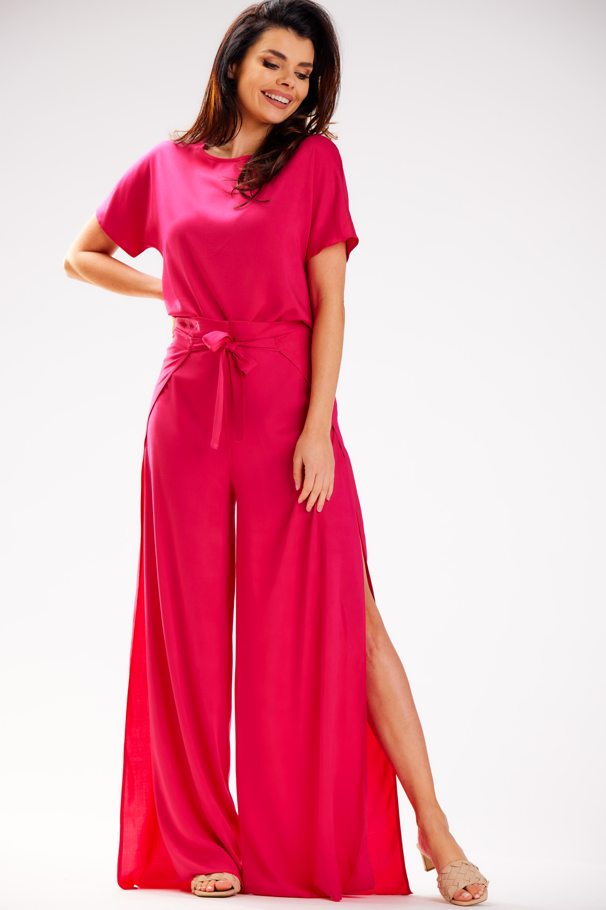 Awama Woman's Trousers A589 Fuchsia
