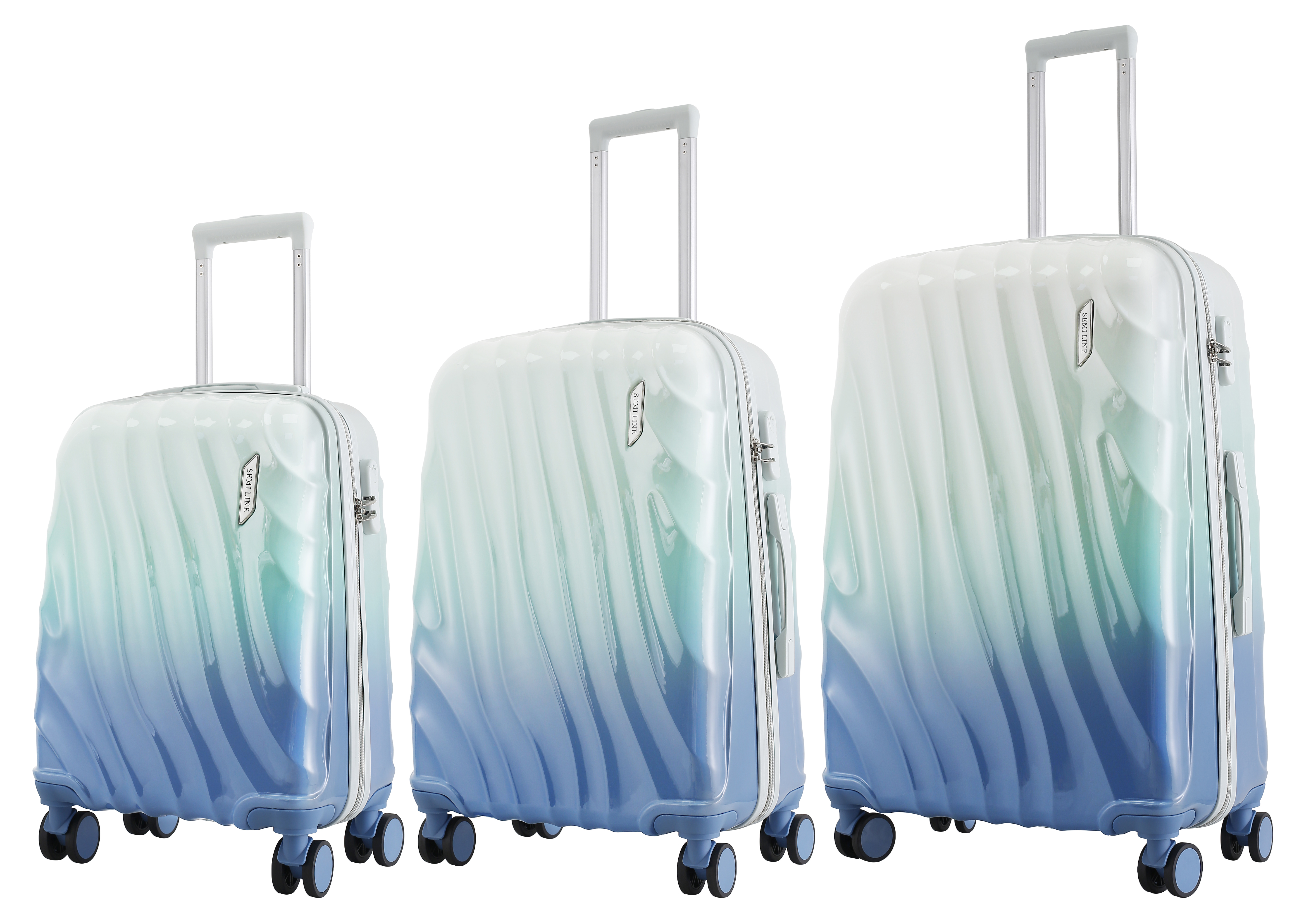 Levně Semiline Unisex's ABS Suitcase Set T5648-0 Mint/Blue