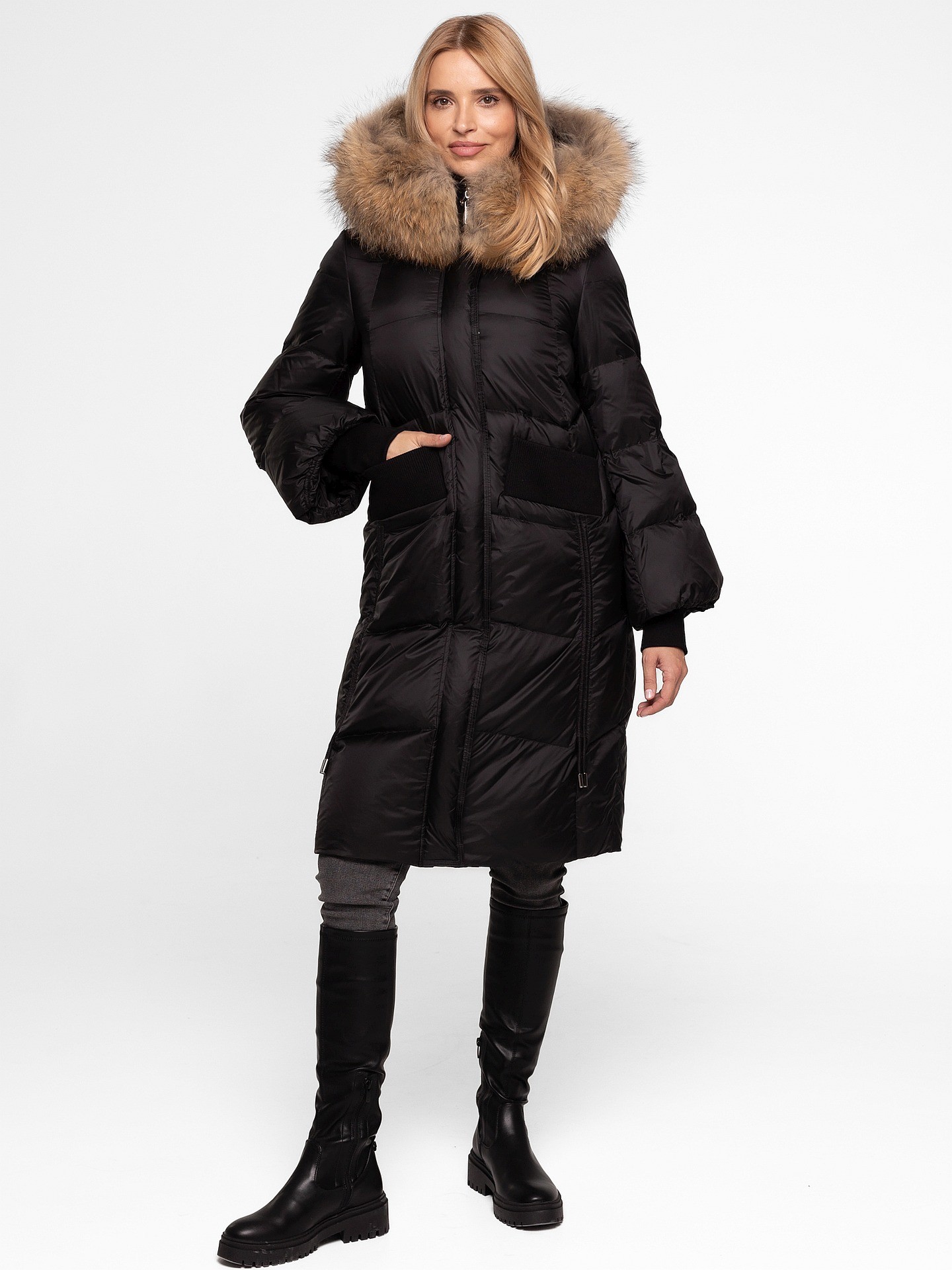 Дамско ватирано яке с кожена подплата