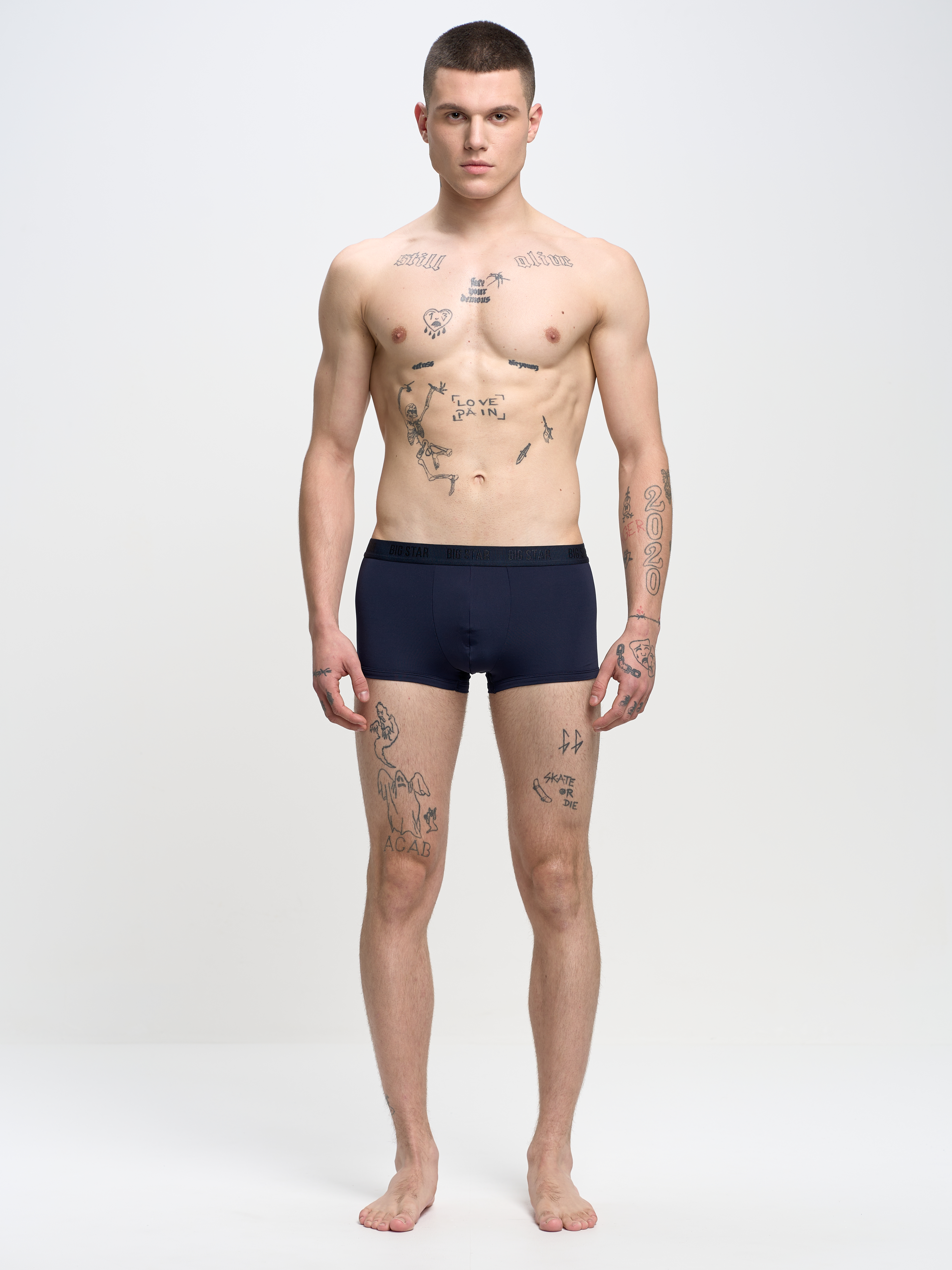 Levně Big Star Man's Boxer Shorts Underwear 200127 Blue 403