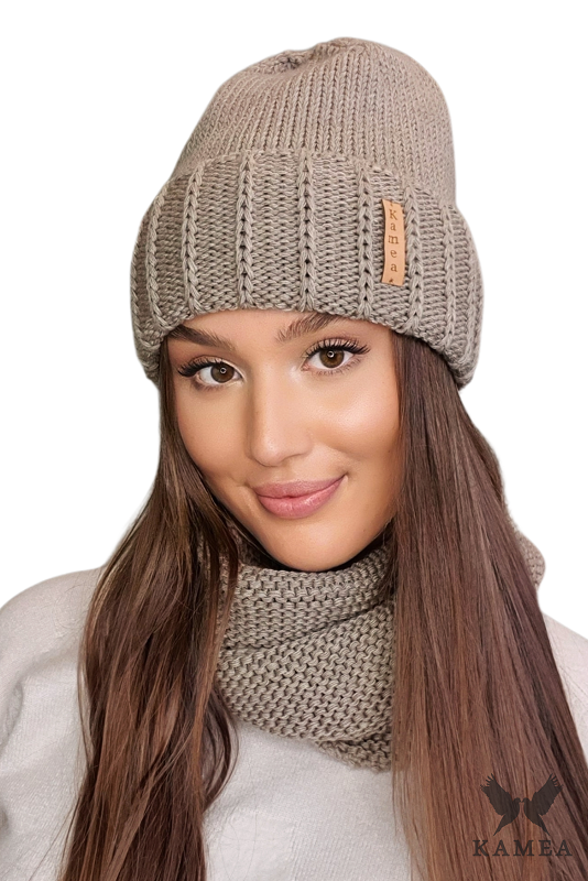 Berretto Da Donna Kamea Kamea_Set_Hat&Chimney_K.22.252.04_Dark_Beige