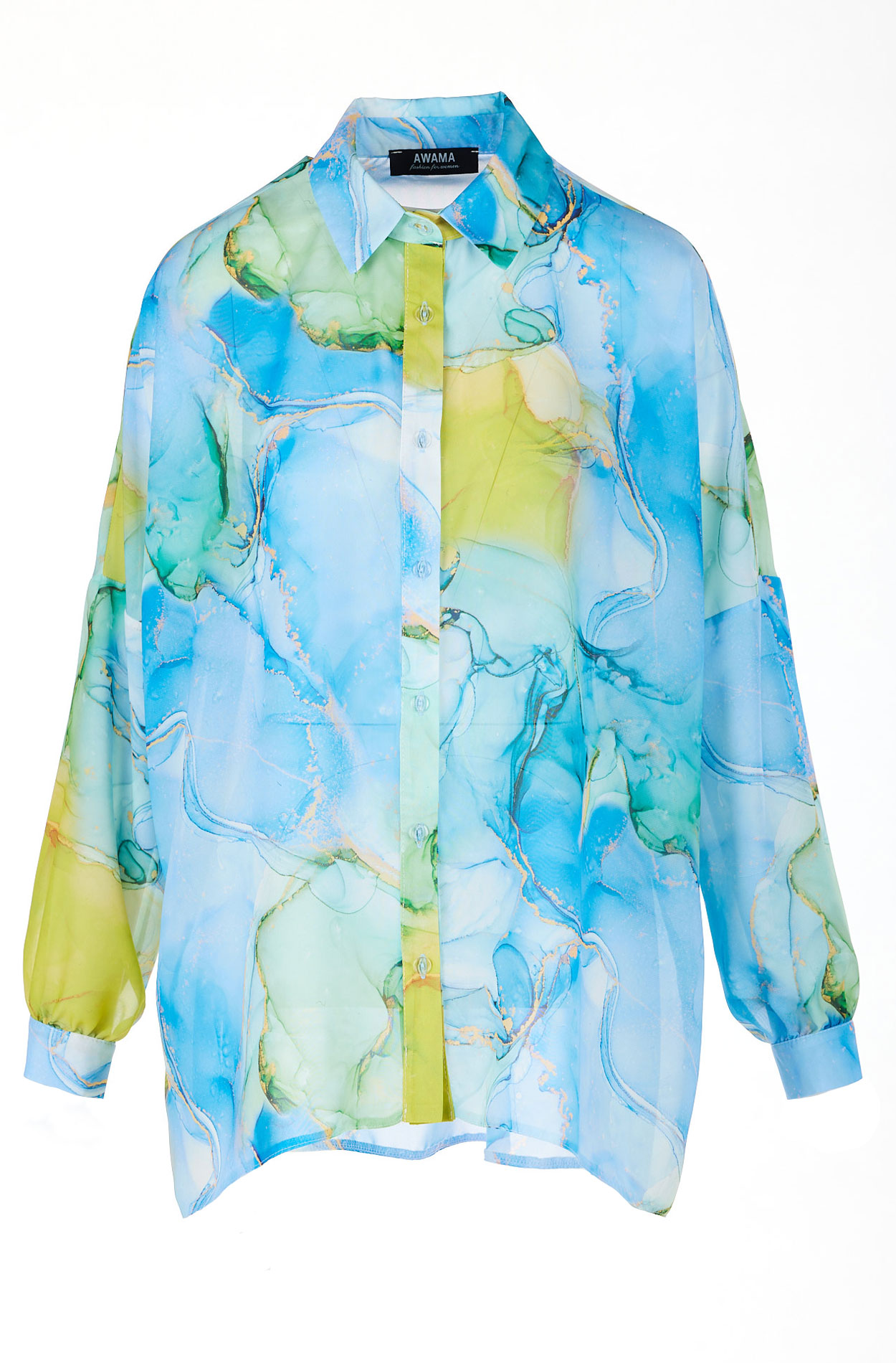 Awama Woman's Shirt A513 Blue/Pattern