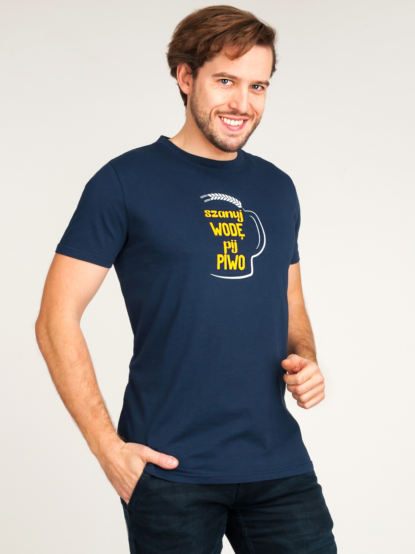 Levně Yoclub Man's Cotton T-shirt PKK-0108F-A110 Navy Blue