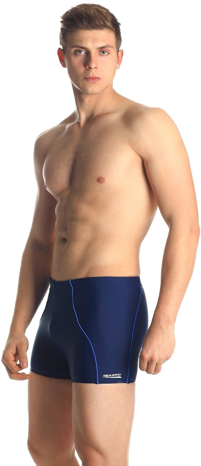 Levně AQUA SPEED Man's Swimming Shorts Harry Navy Blue/Blue Pattern 49