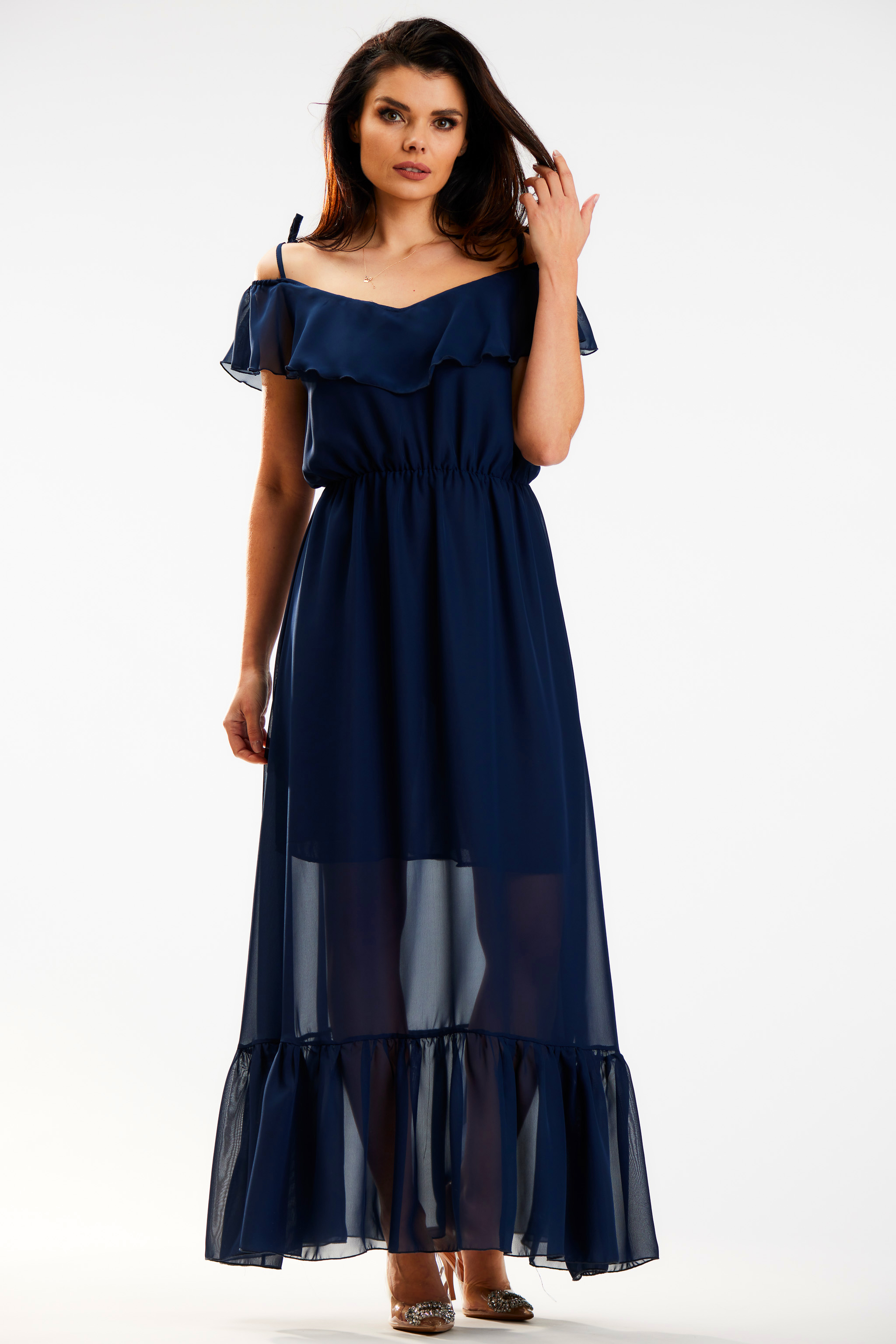 Levně Awama Woman's Dress A573 Navy Blue
