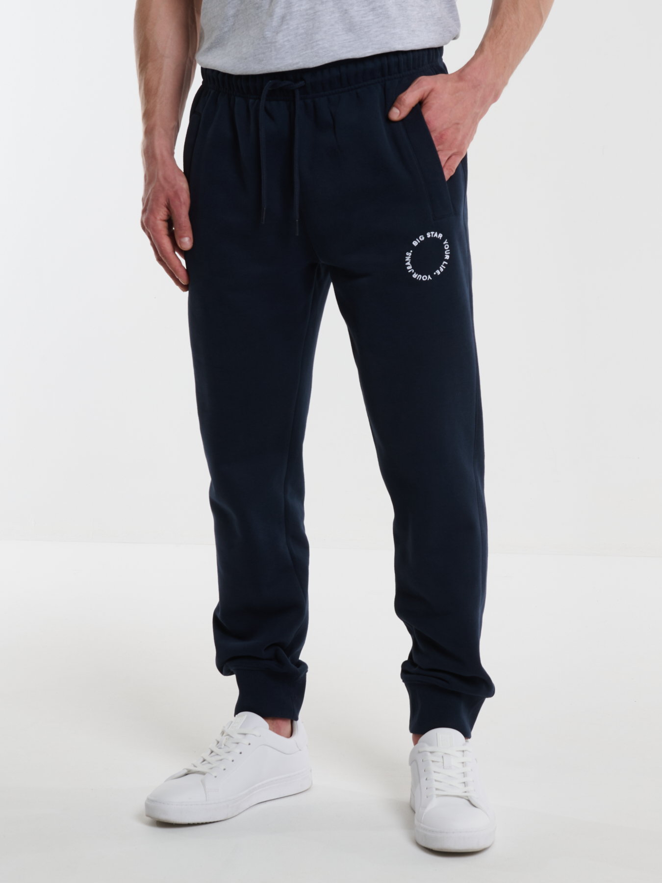 Big Star Man's Sweats Trousers Non Denim 350001 Navy Blue 403