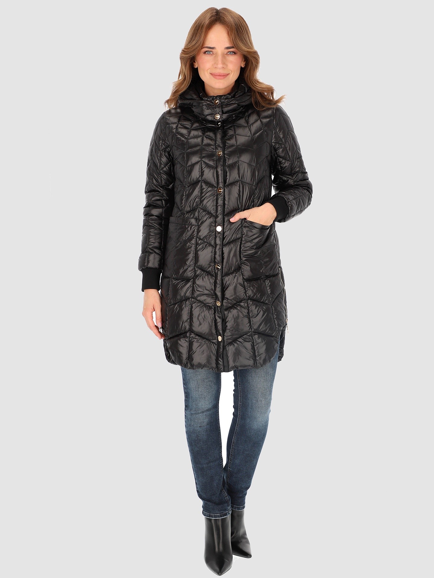 PERSO Woman's Quilted women's jacket with side slits