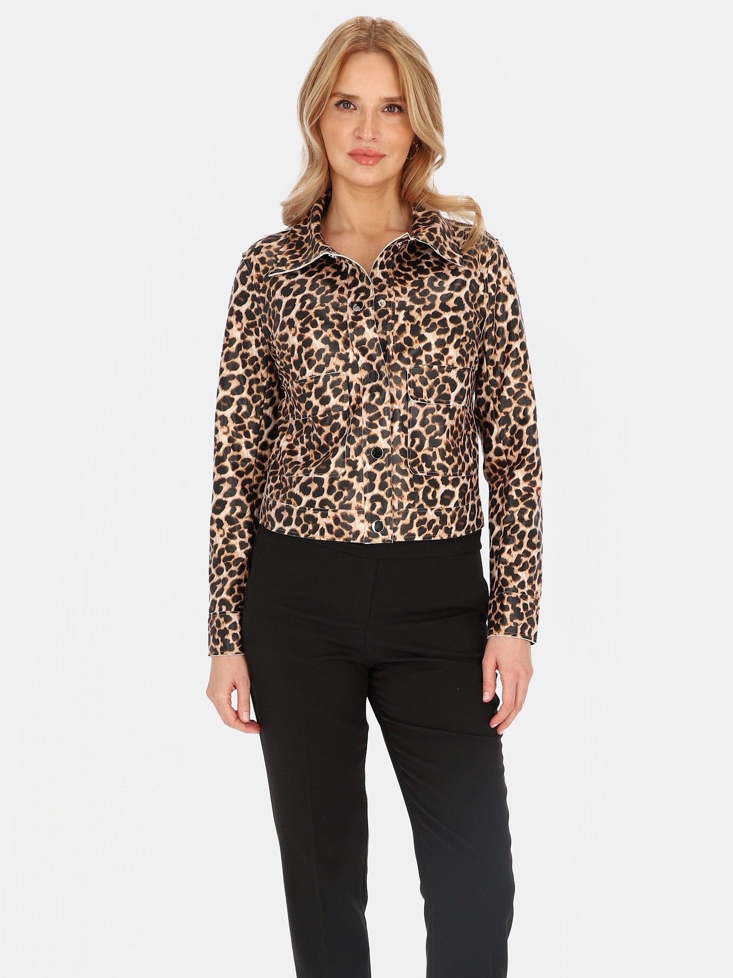 Дамско късо леопардово яке