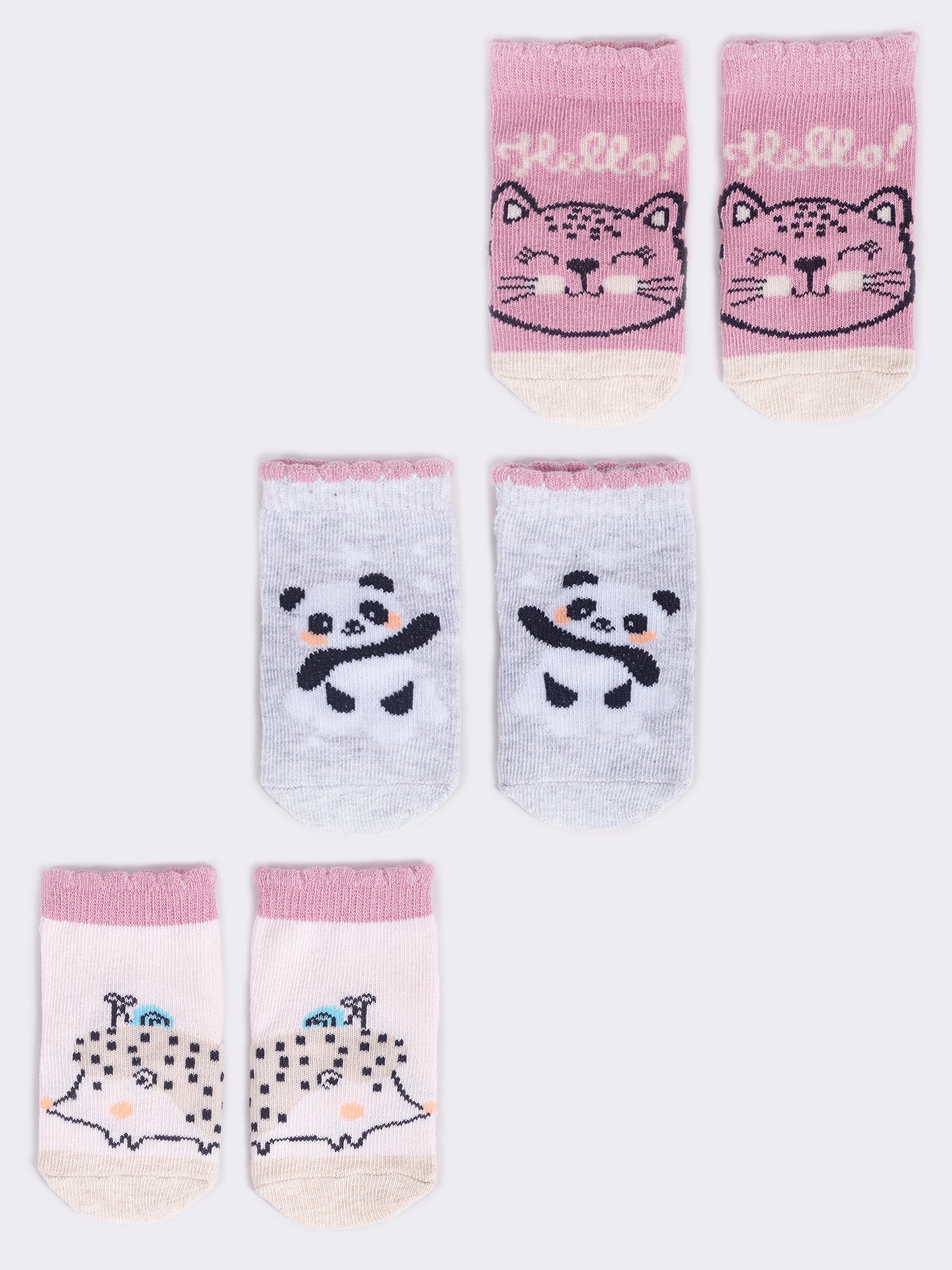 Levně Yoclub Kids's 3Pack Baby Girl's Socks SKA-0110G-AA30-002