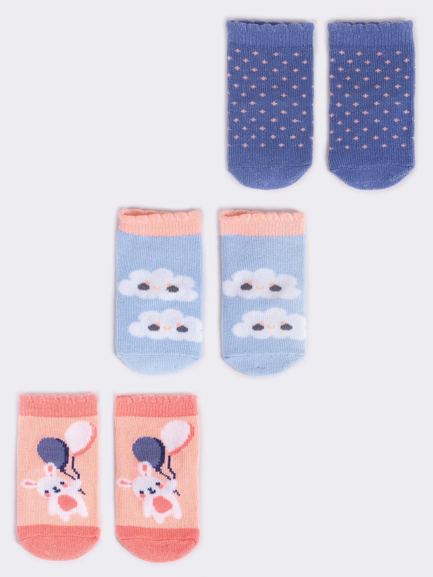 Levně Yoclub Kids's 3Pack Baby Girl's Socks SKA-0110G-AA30-001