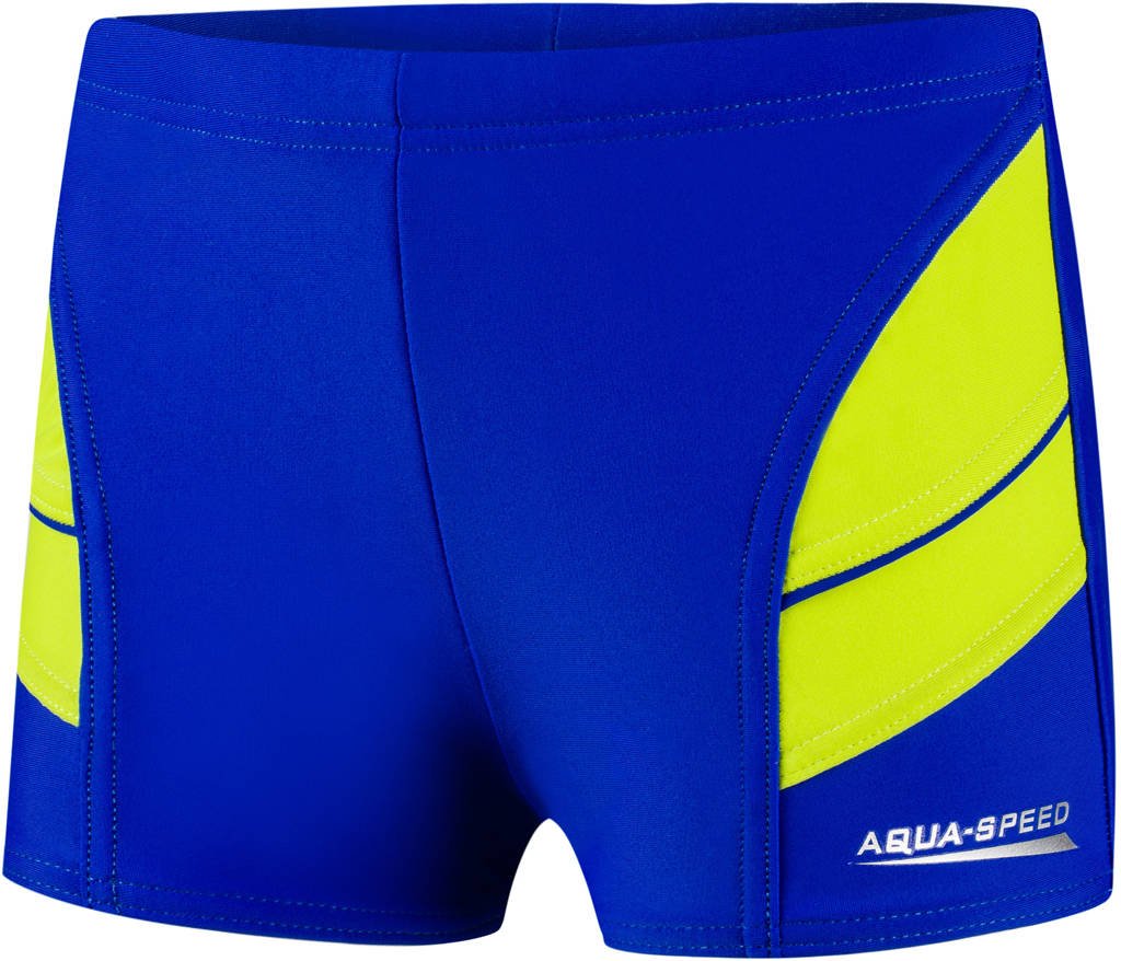 AQUA SPEED Kids's Swimming Shorts Andy Navy Blue/Green Pattern 28