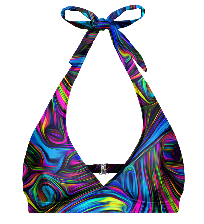 Dámske oblečenie Aloha From Deer AFD_Spill_The_Tint_Halter_Neck_Bikini_Top_BTH_AFD881_Blue