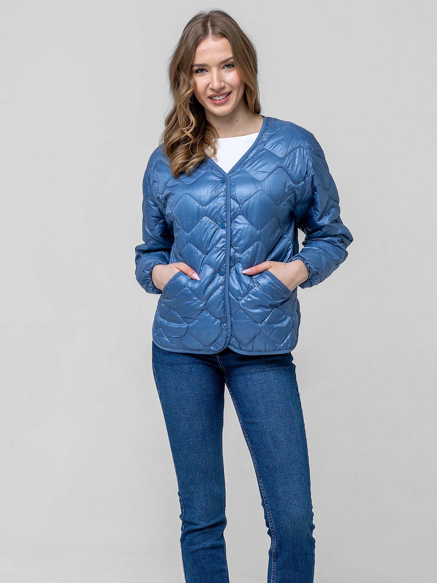 PERSO Woman's Lightweight short women's transitional jacket with quilting