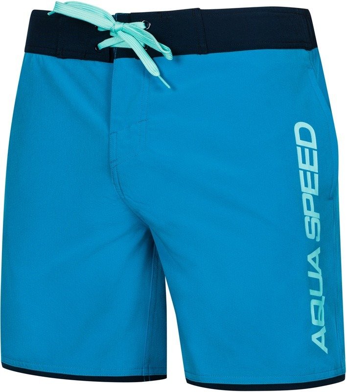 Levně AQUA SPEED Man's Swimming Shorts Evan Navy Blue/Blue Pattern 42