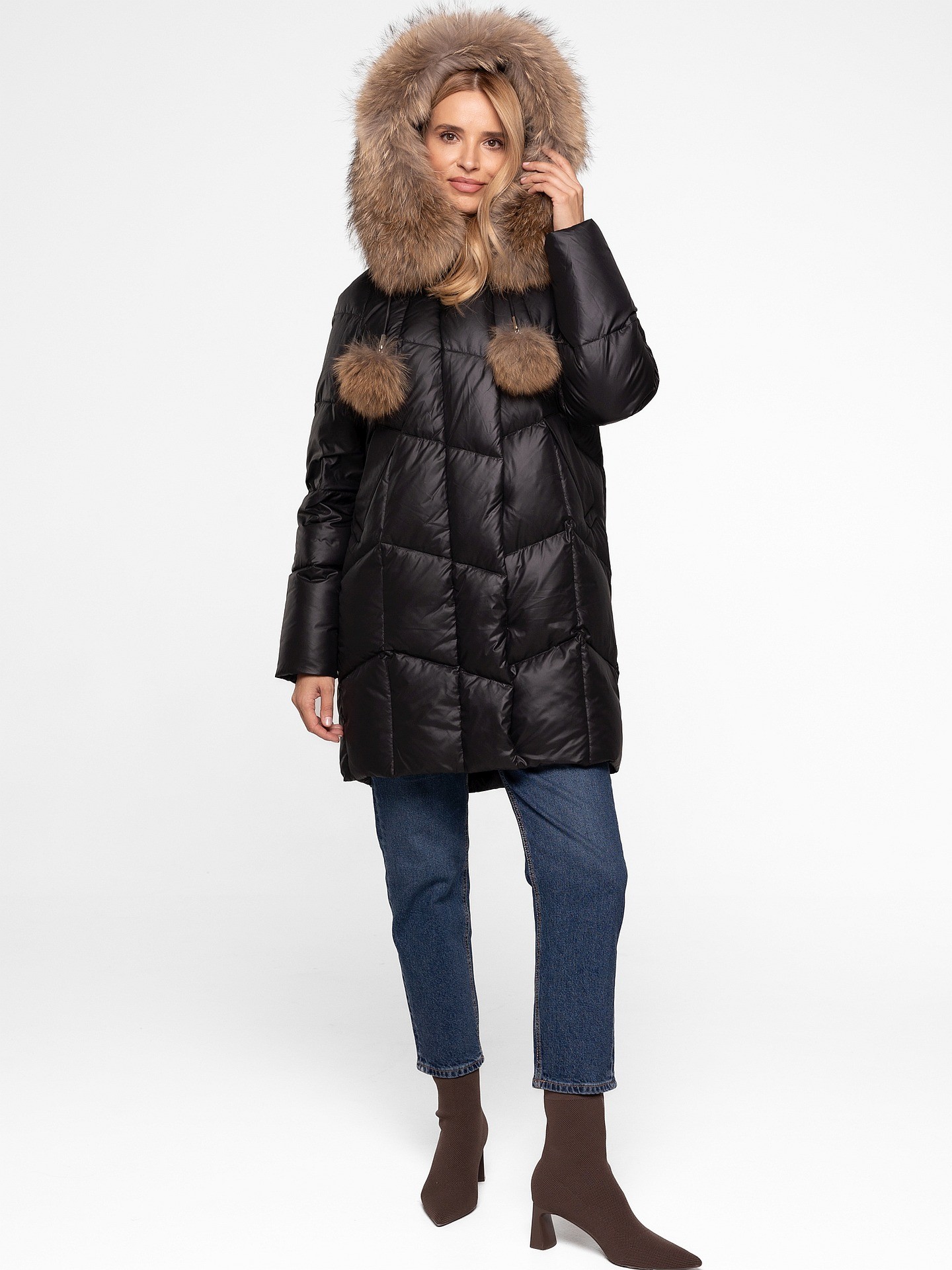 Дамско изолирано яке с козина