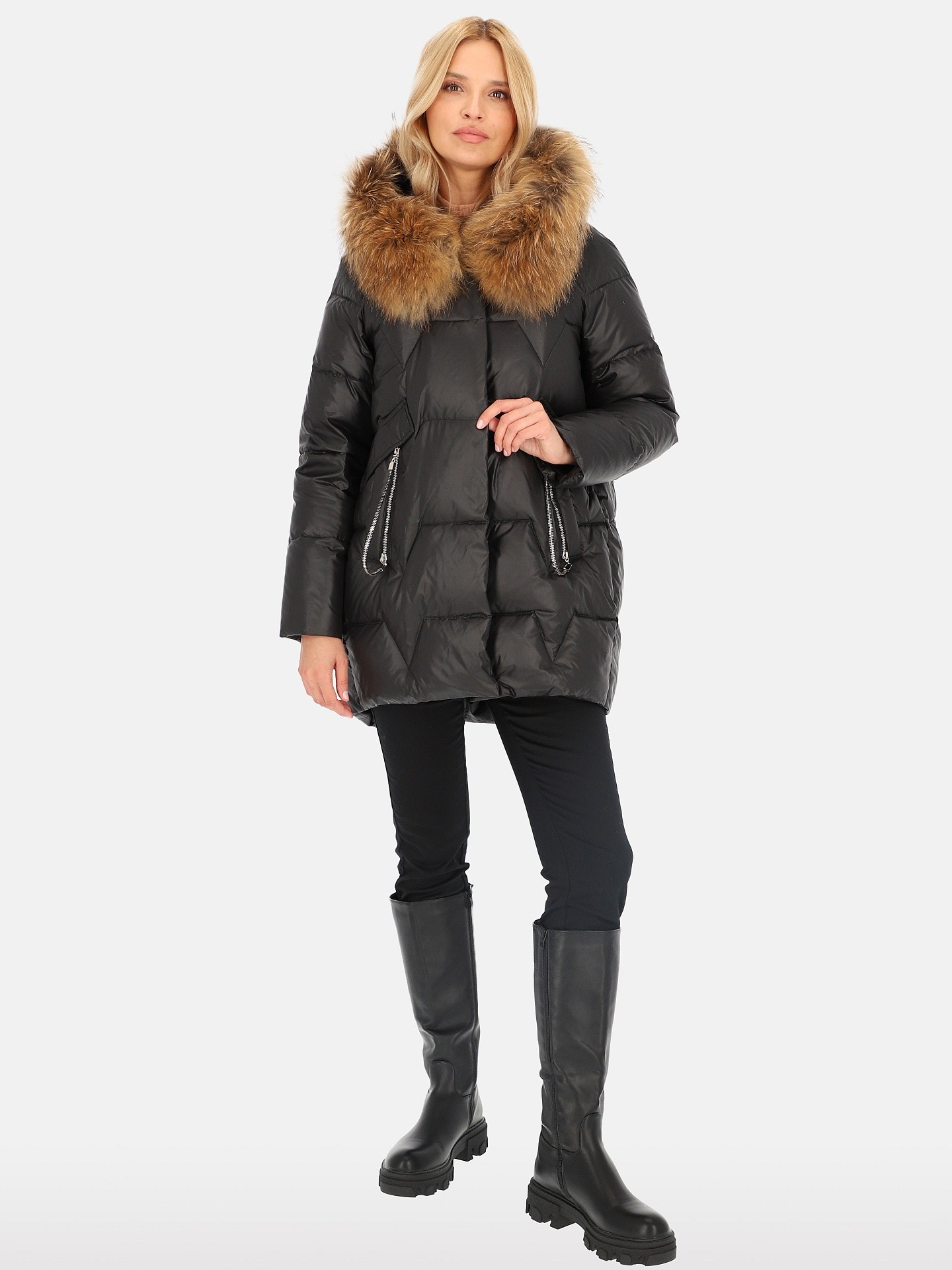 Дамско зимно ¾ пухено яке с пух PERSO