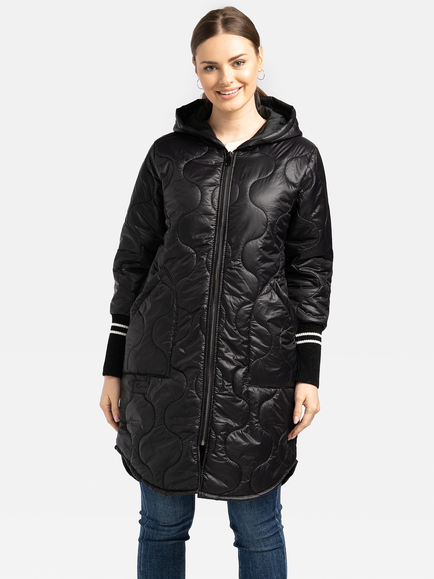 Дамско преходно яке с плетени маншети