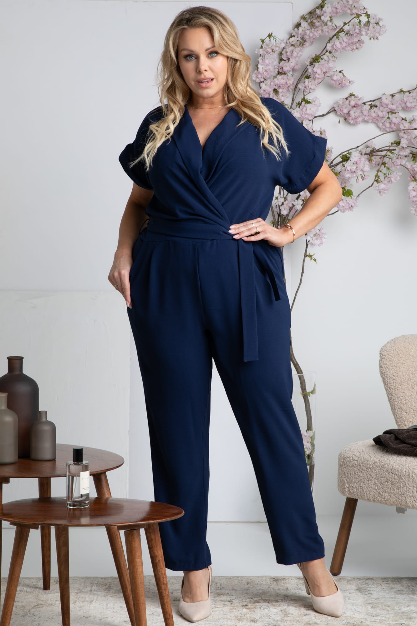 Set de dama Karko Karko_Jumpsuit_Q229_Navy_Blue