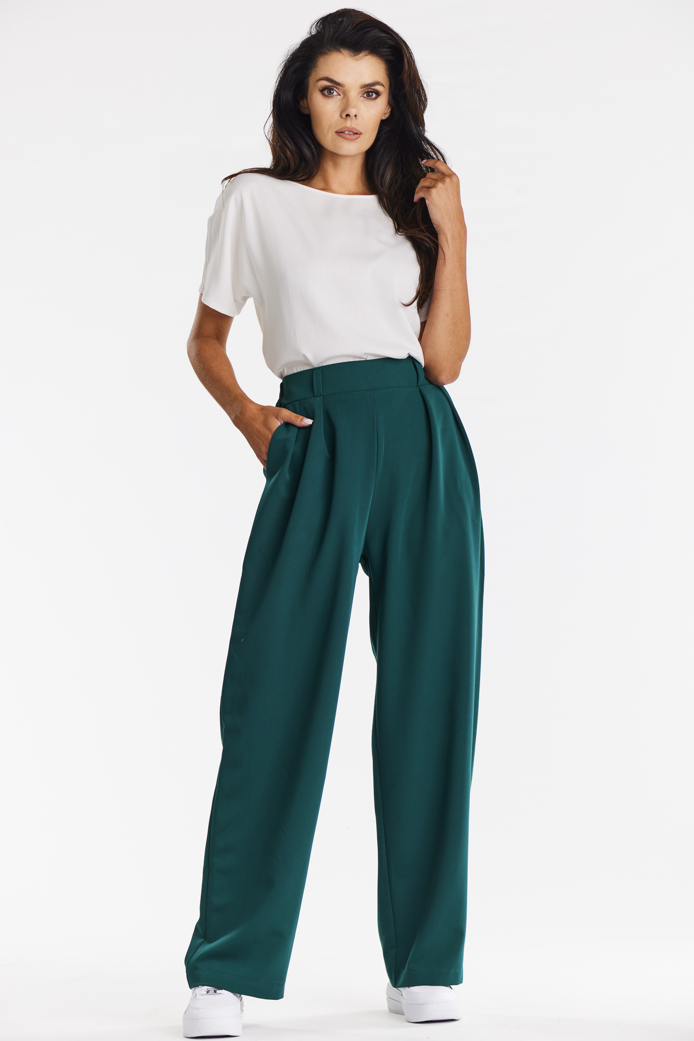 Awama Woman's Trousers A674 Bottle Green