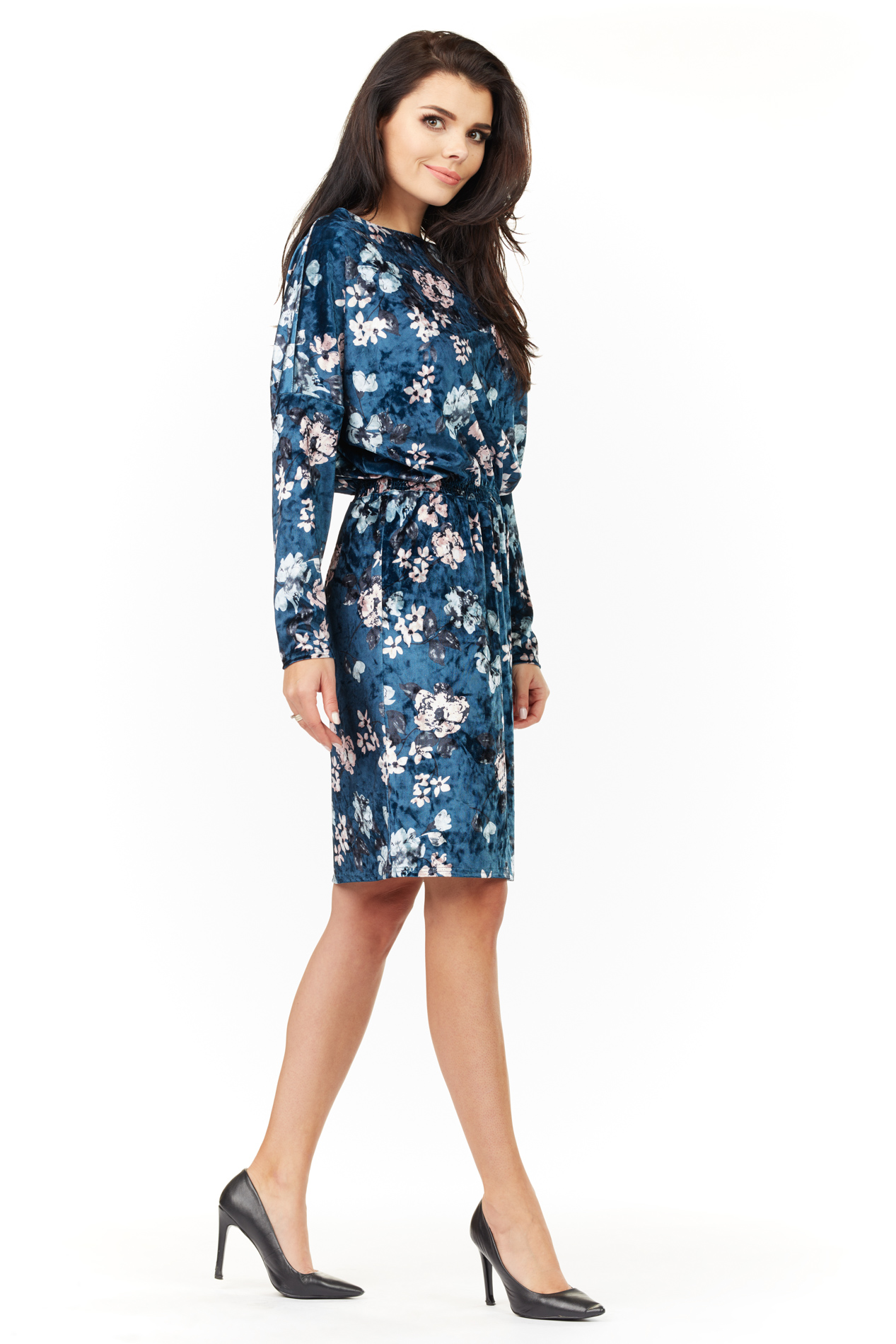 Awama Woman's Dress A201 Navy Blue