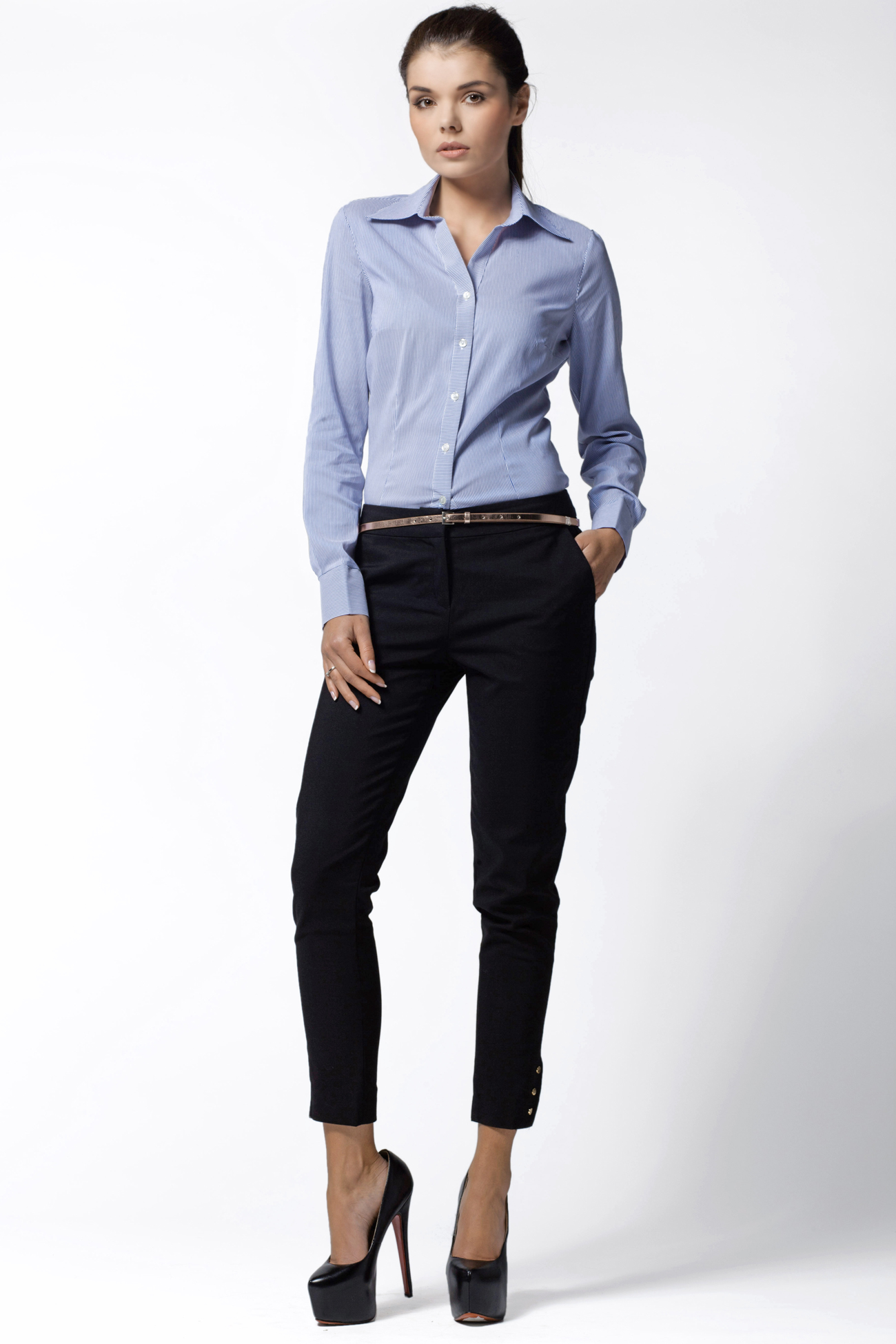 Awama Woman's Shirt A28 Blue